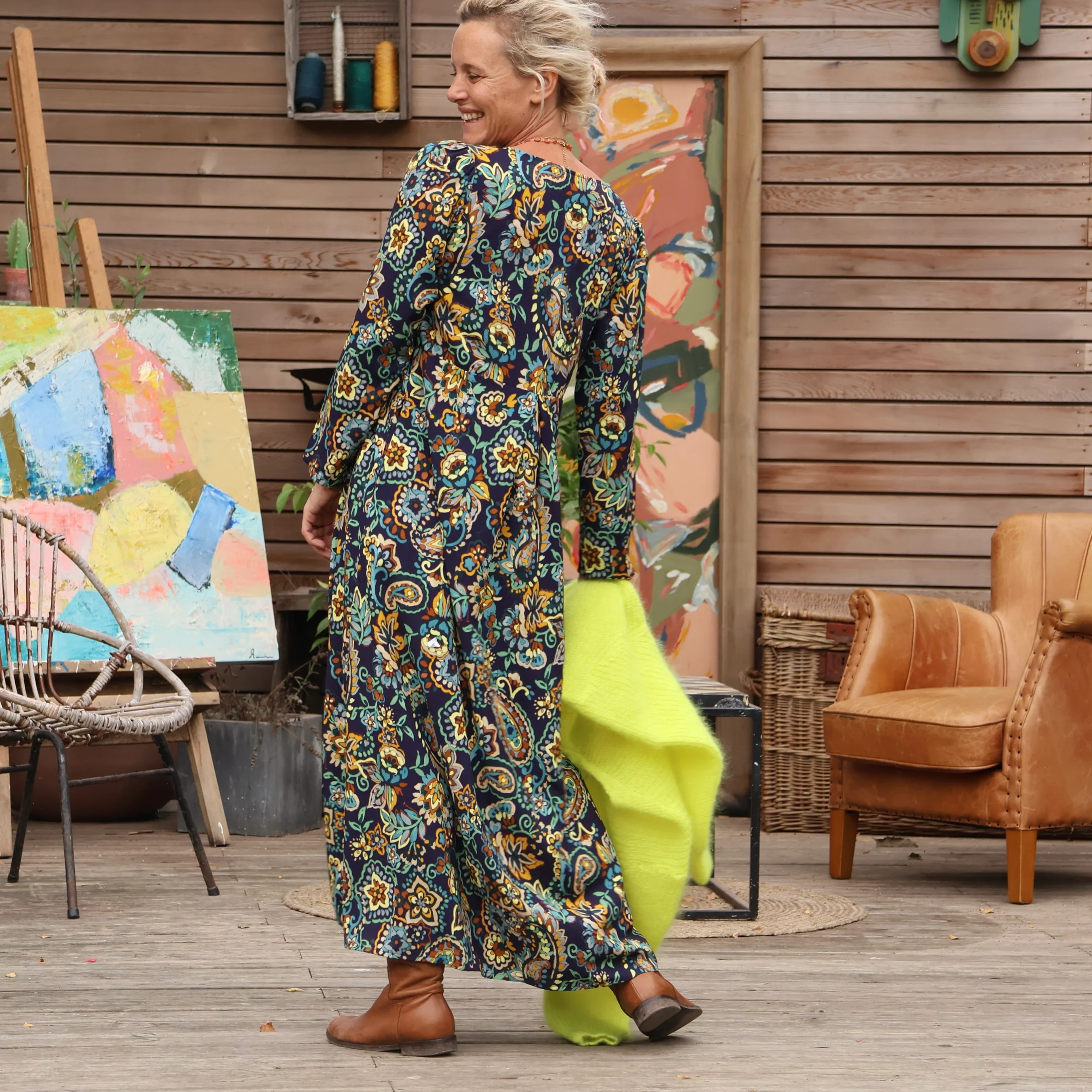 Robe Siloé manches longues - viscose Vézélay - Image 8