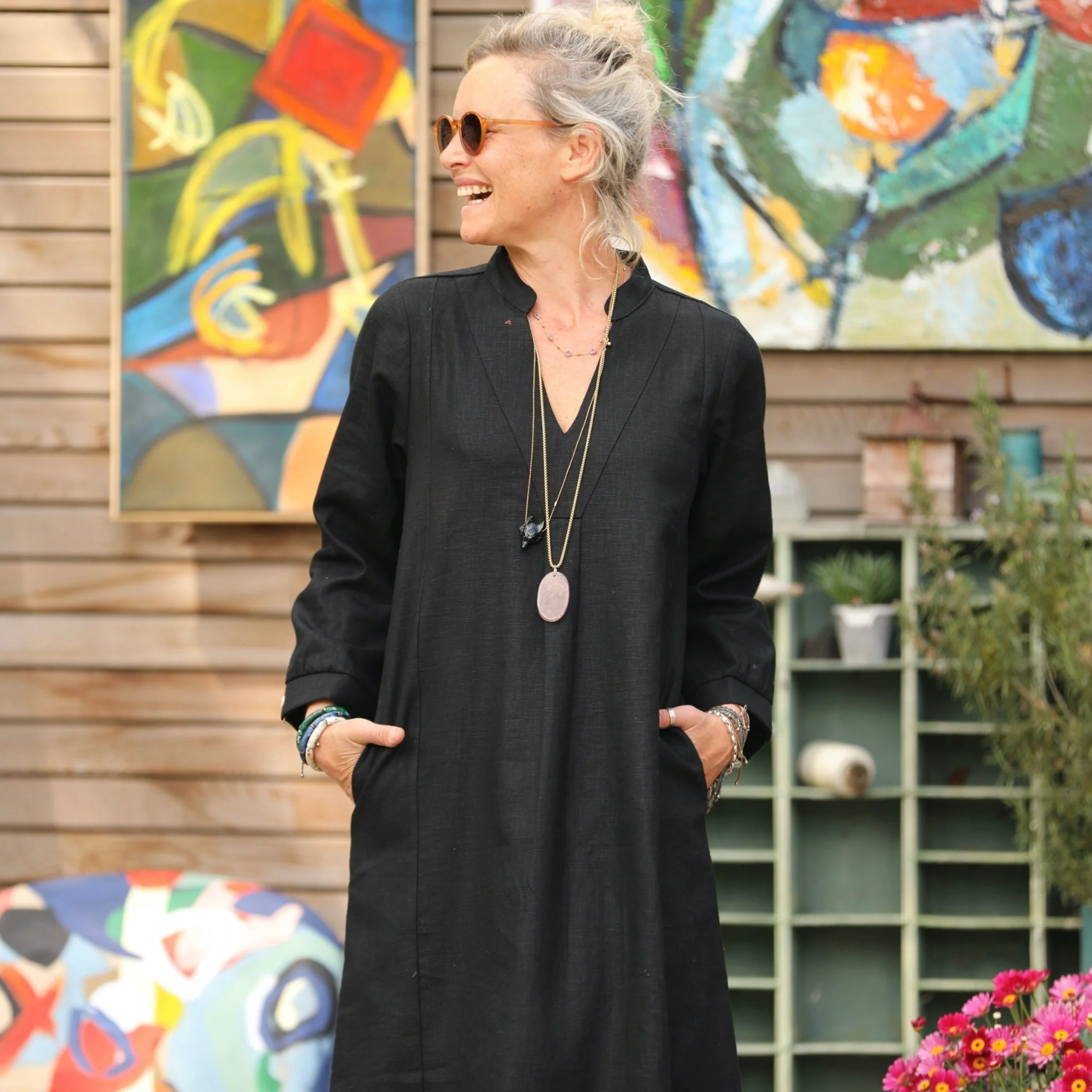 Robe Soizic - lin noir - Image 5