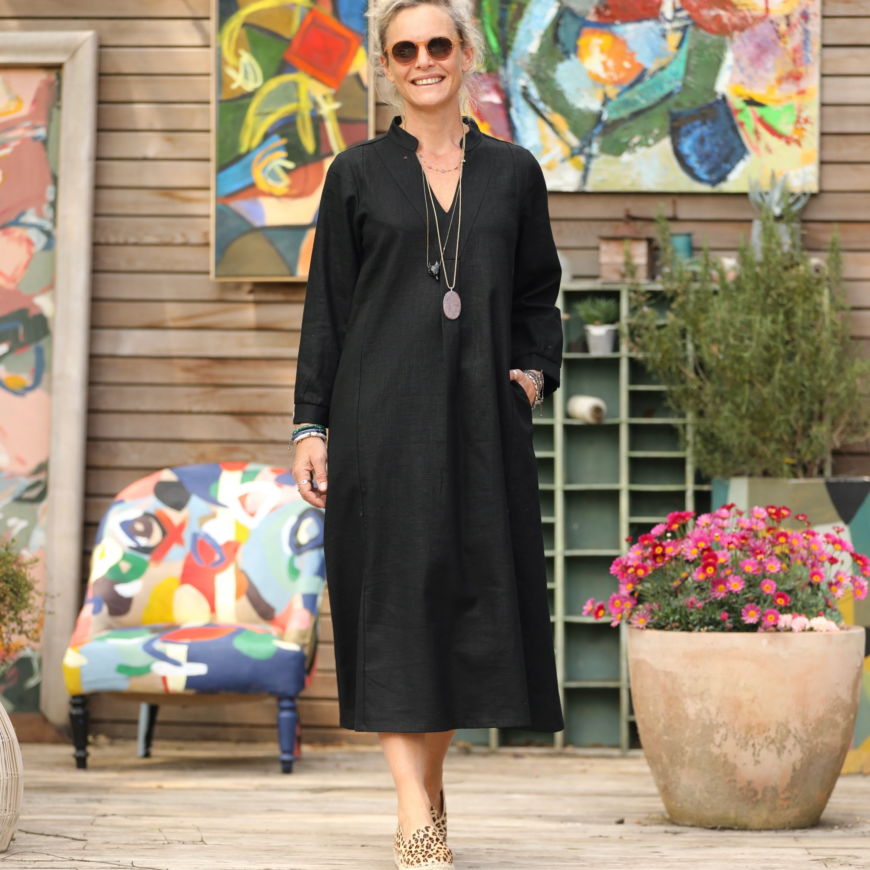 Robe Soizic - lin noir - Image 6