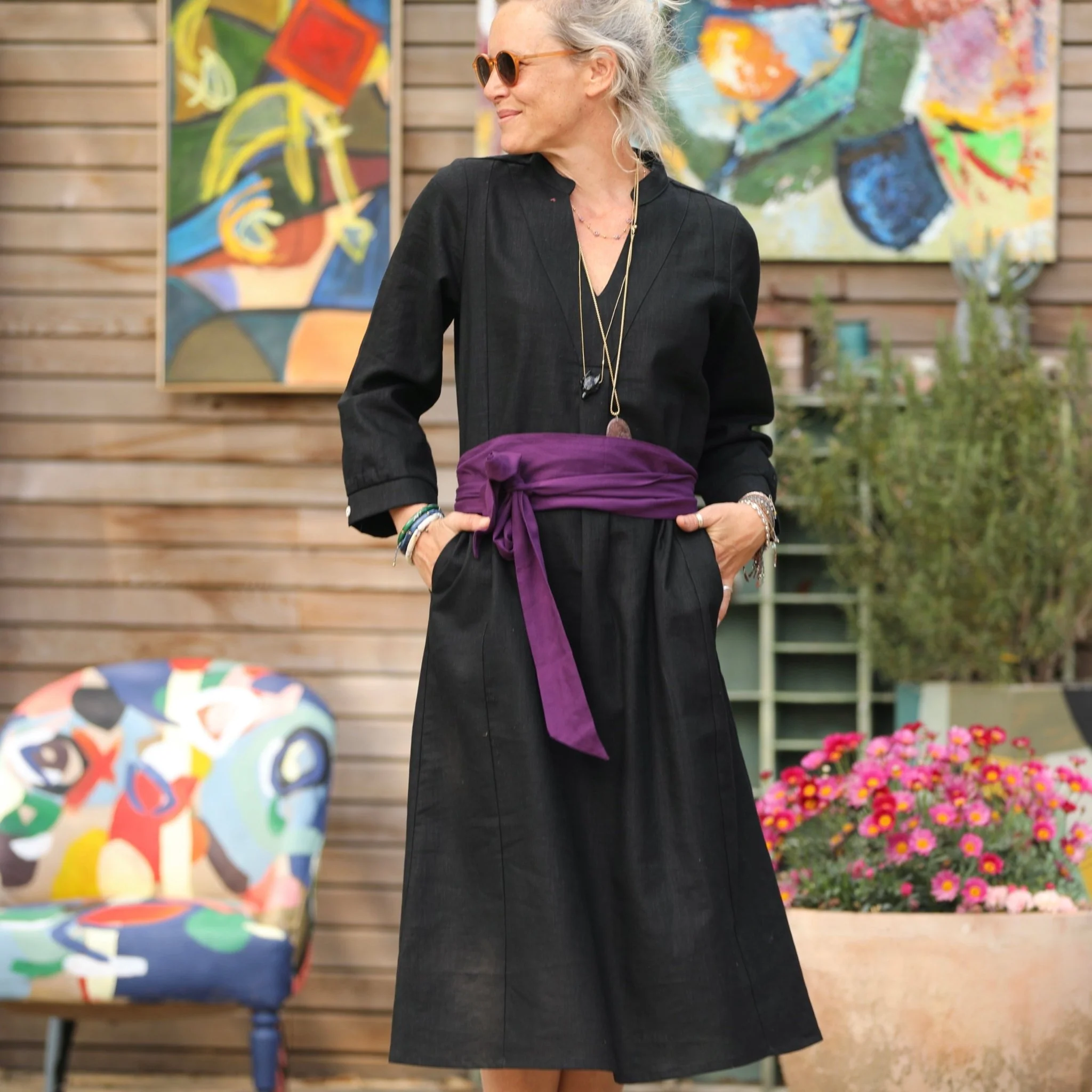 Robe Soizic - lin noir - Image 7
