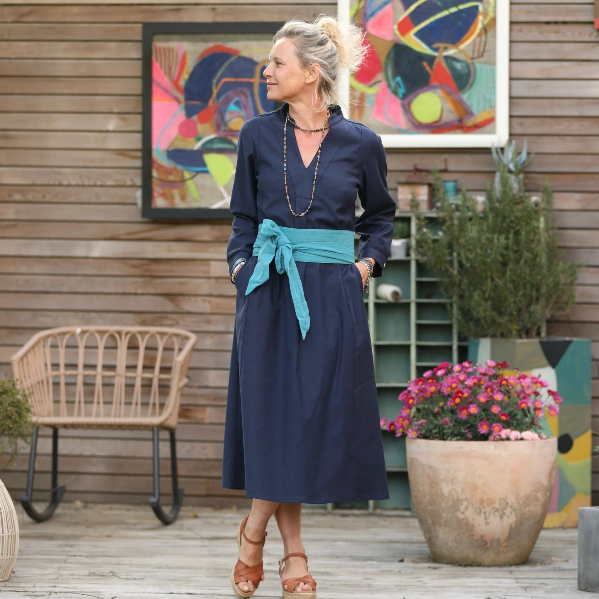 Robe Soizic - sergé lyocell/viscose marine - Image 6