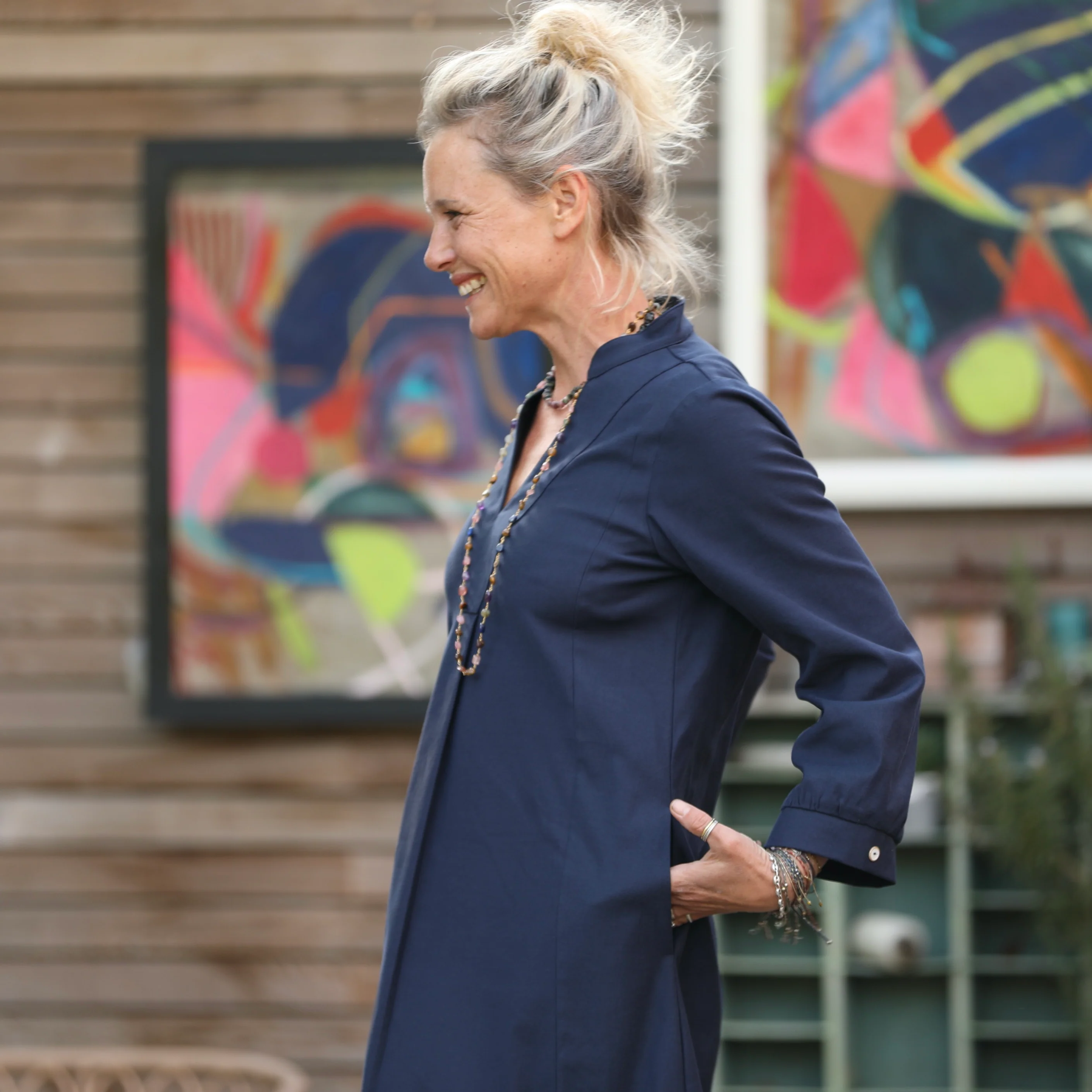 Robe Soizic - sergé lyocell/viscose marine - Image 7
