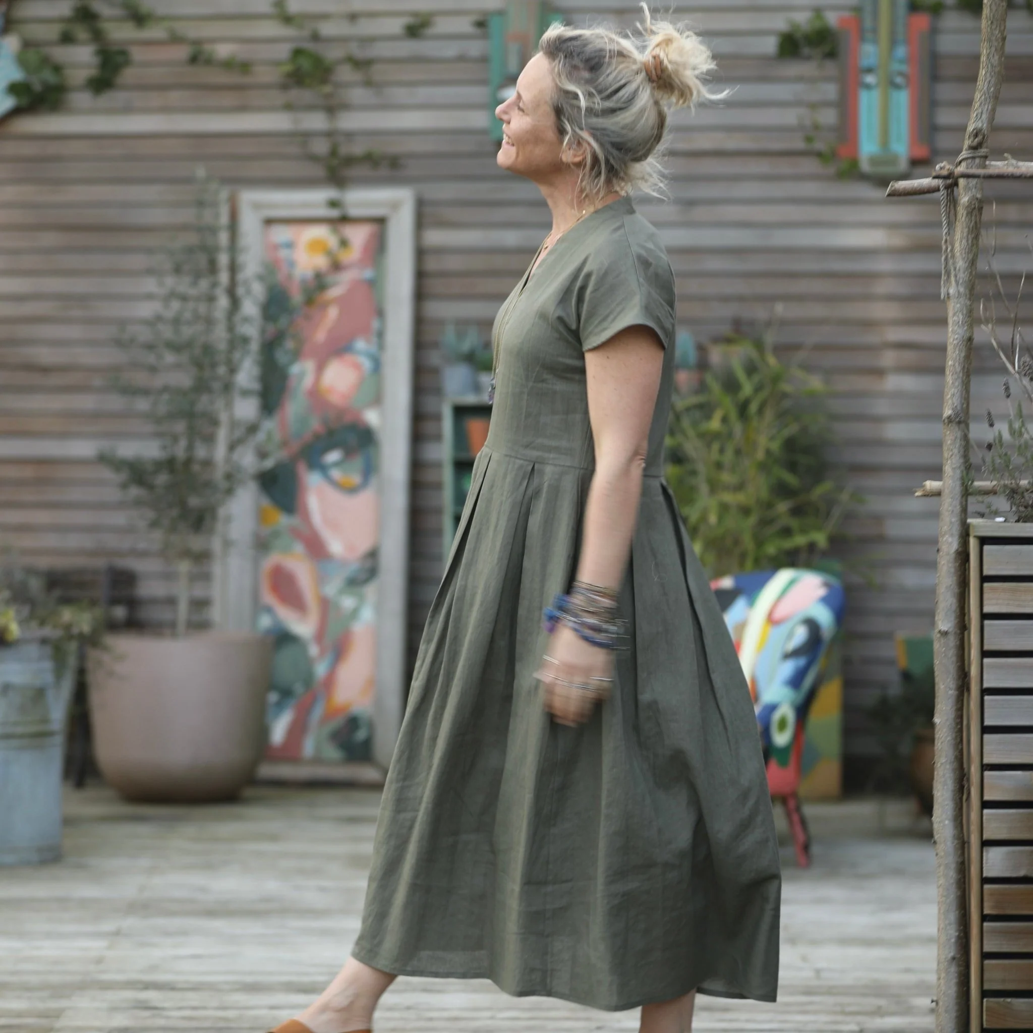 Robe Sylvette - lin kaki