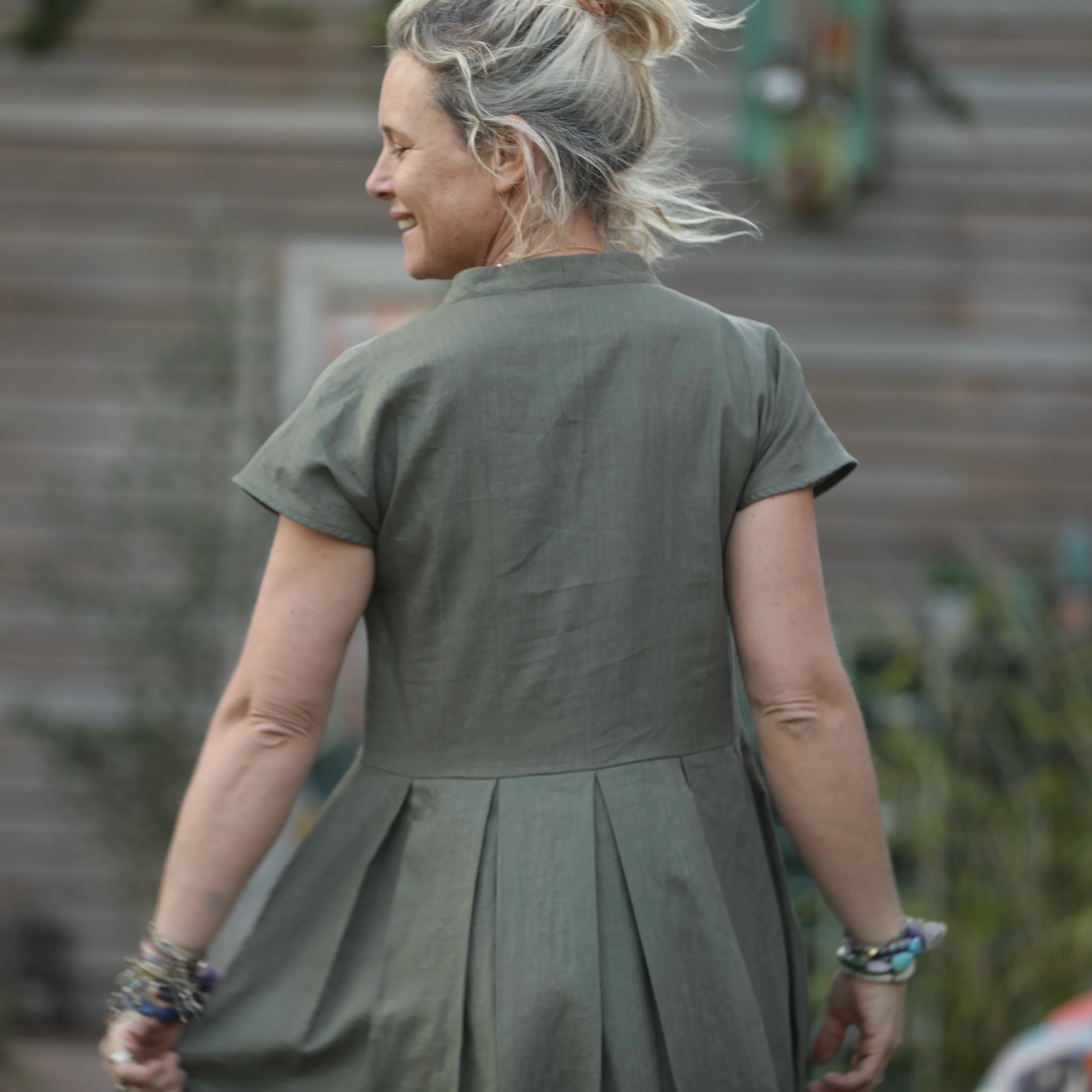 Robe Sylvette - lin kaki - Image 3