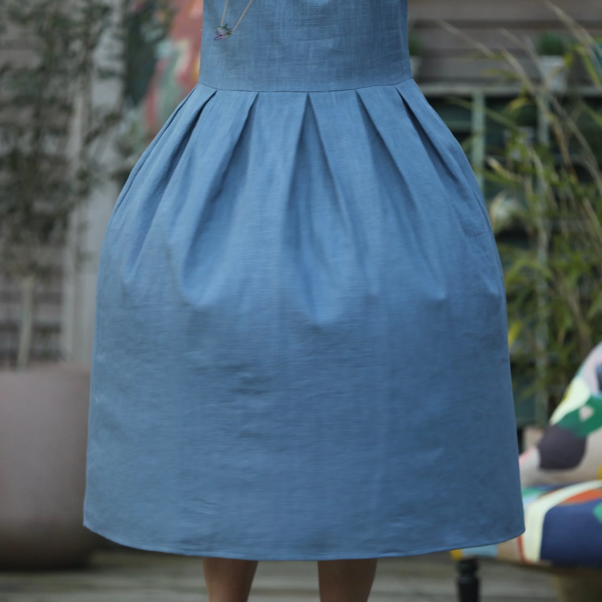 Robe Sylvette - lin bleu doux - Image 3