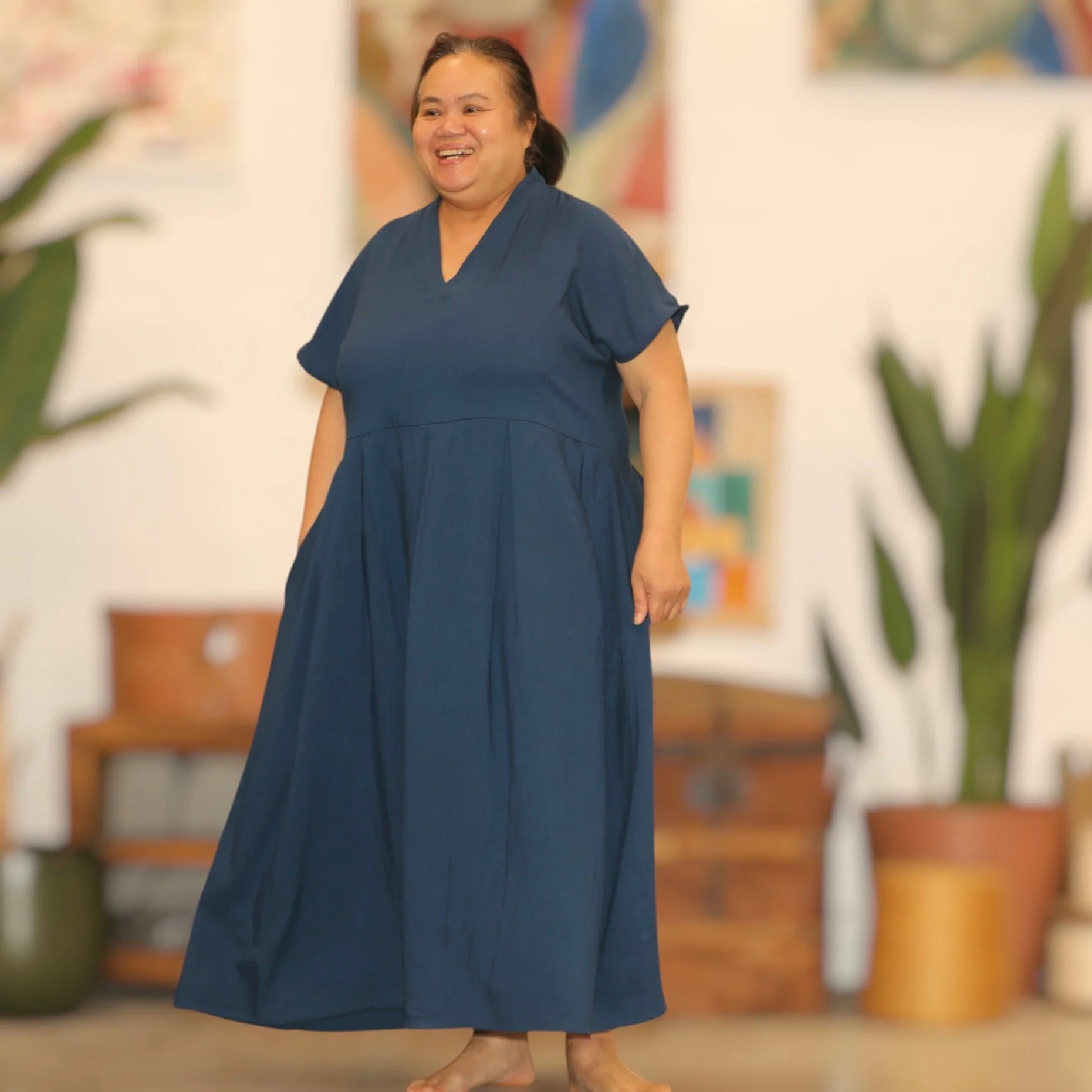 Robe Sylvette - lin bleu doux - Image 9