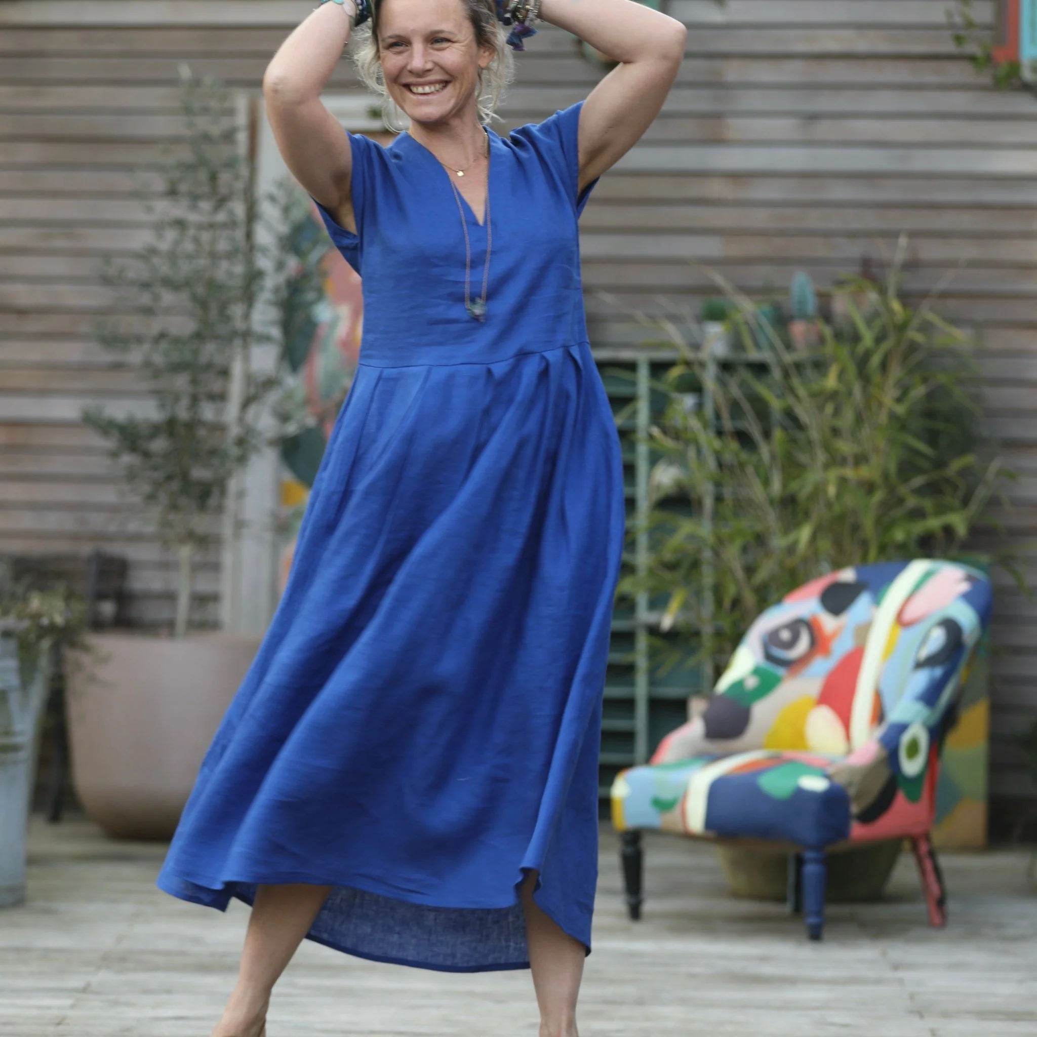 Robe Sylvette - lin bleu majorelle - Image 6