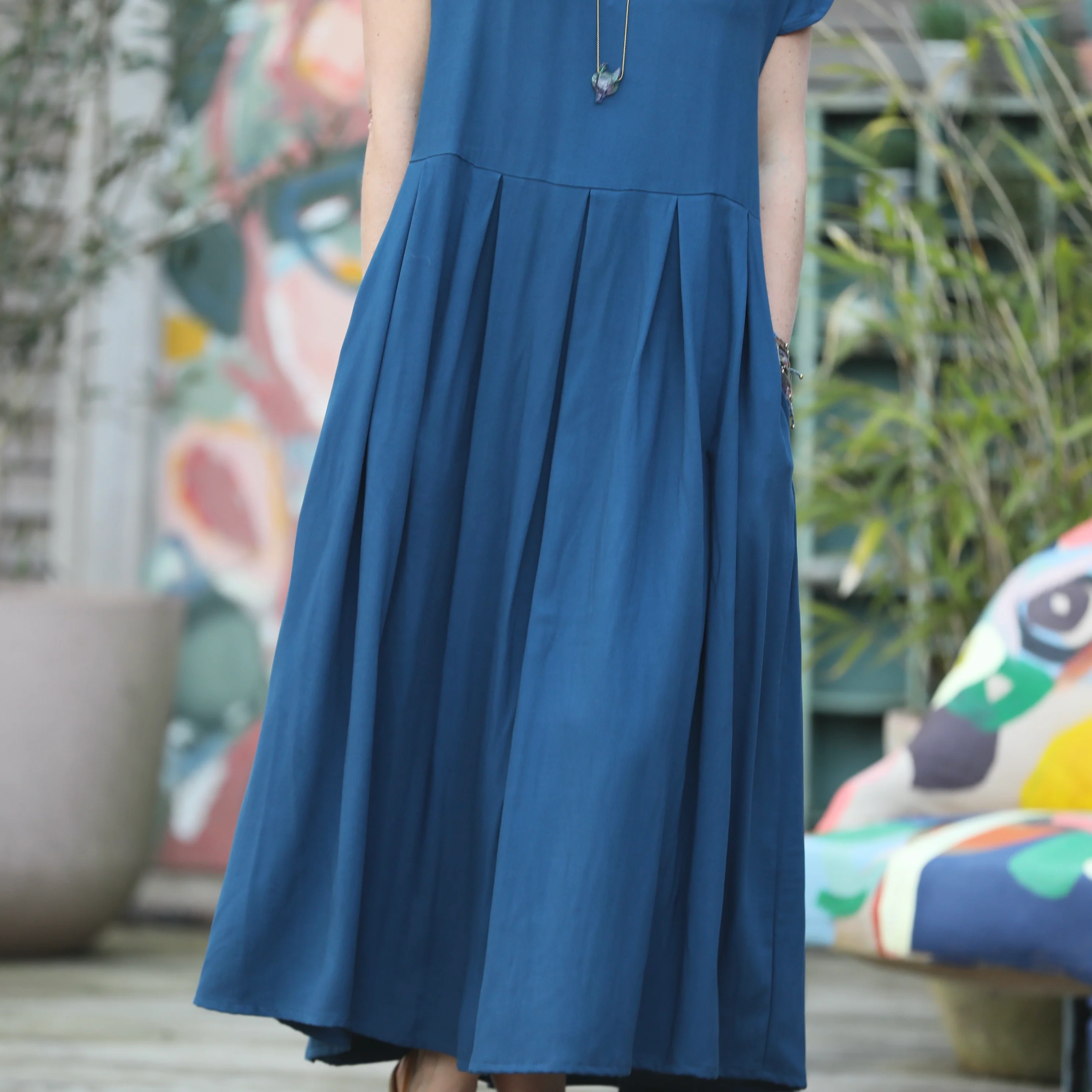 Robe Sylvette - sergé de vicose bleu indigo - Image 6