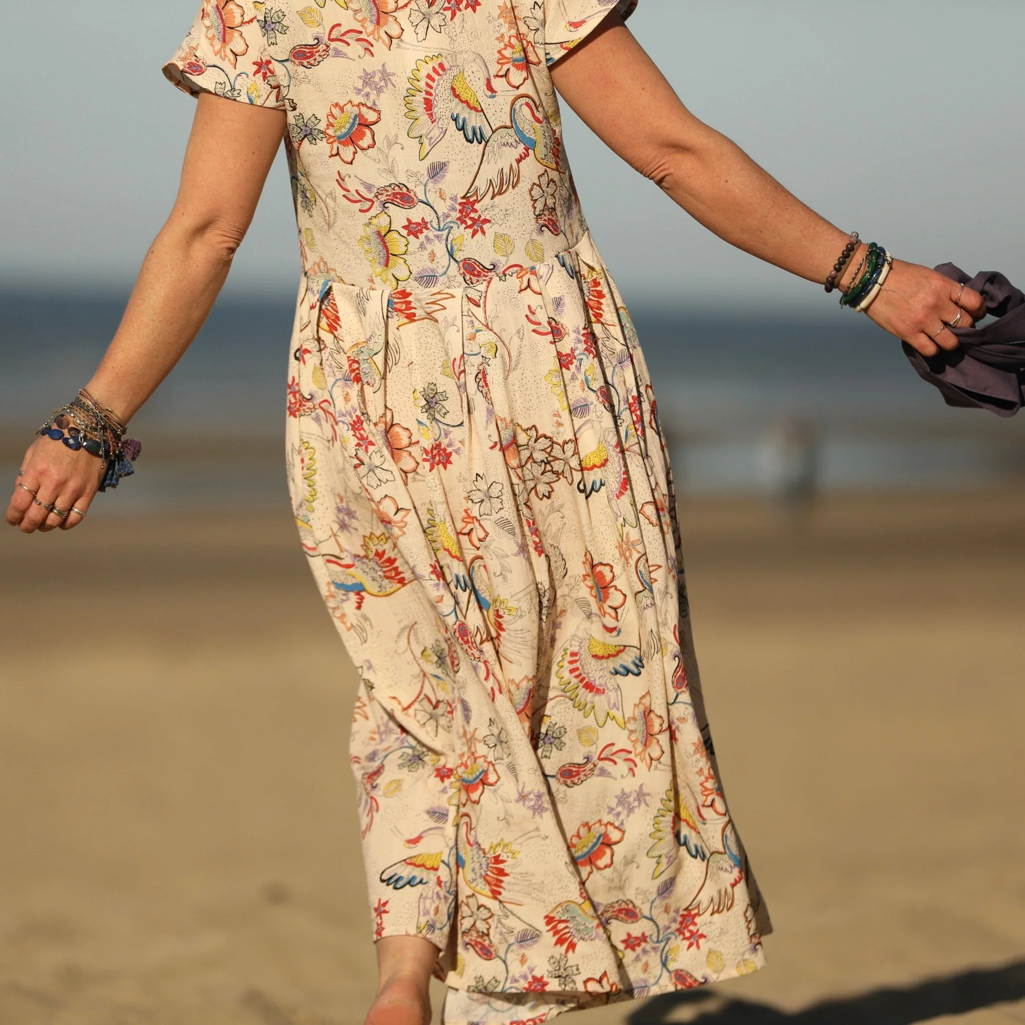 Robe Sylvette - viscose imprimé Éclats d'Ailes - Image 4