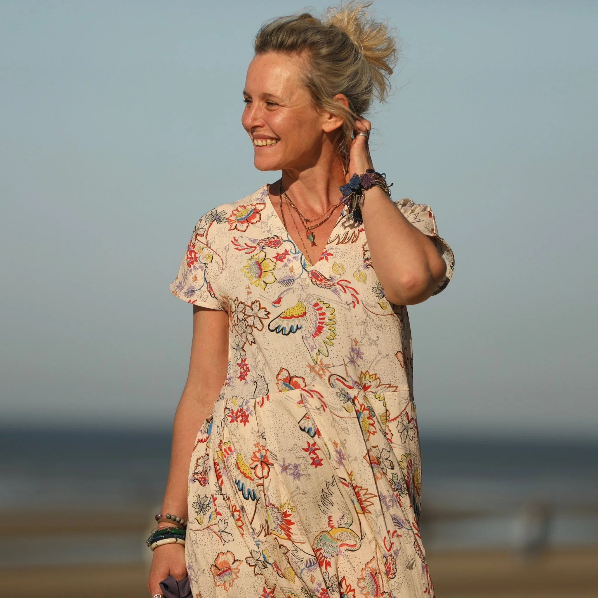 Robe Sylvette - viscose imprimé Éclats d'Ailes - Image 5