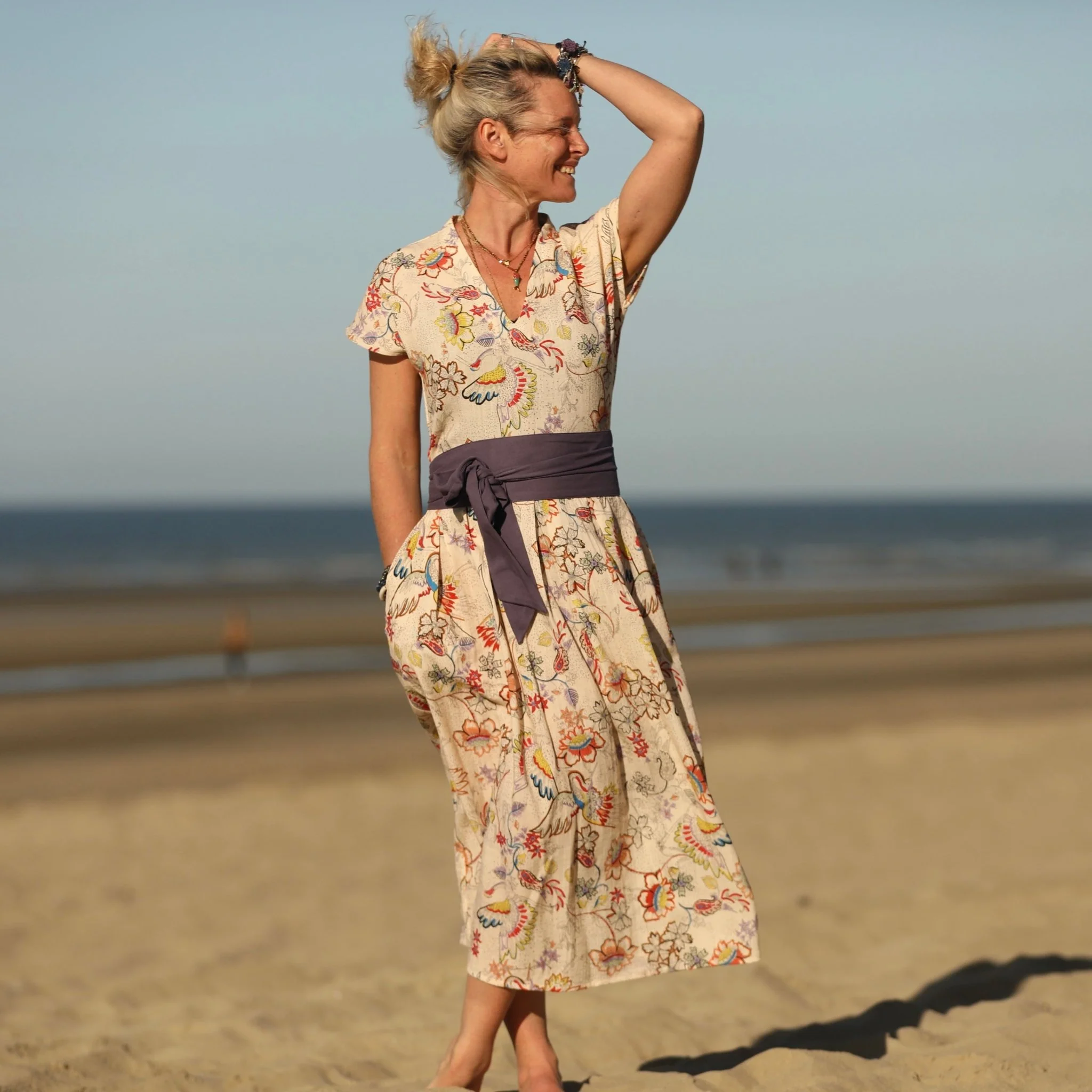 Robe Sylvette - viscose imprimé Éclats d'Ailes - Image 7