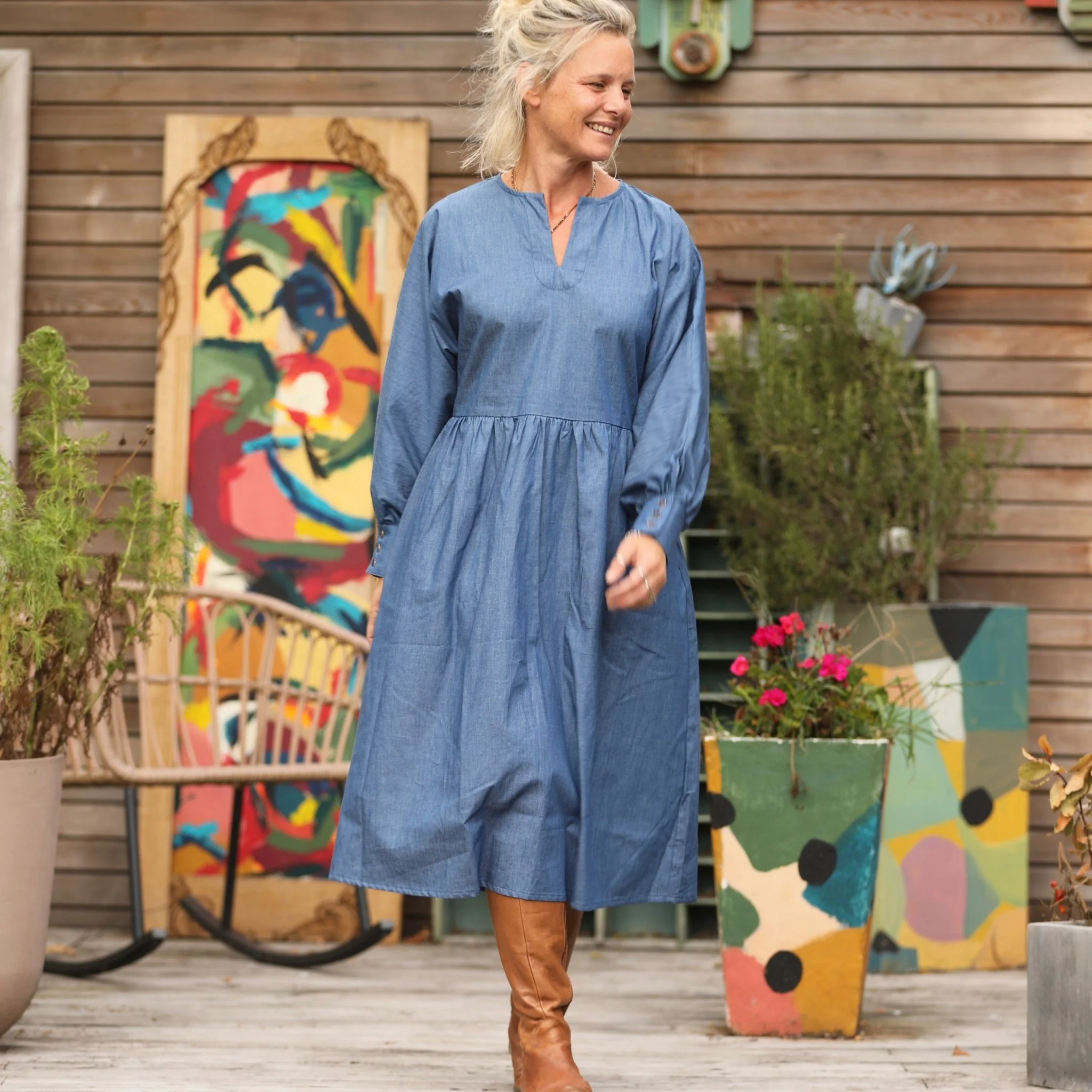 Robe Orlane - jean de coton bleu