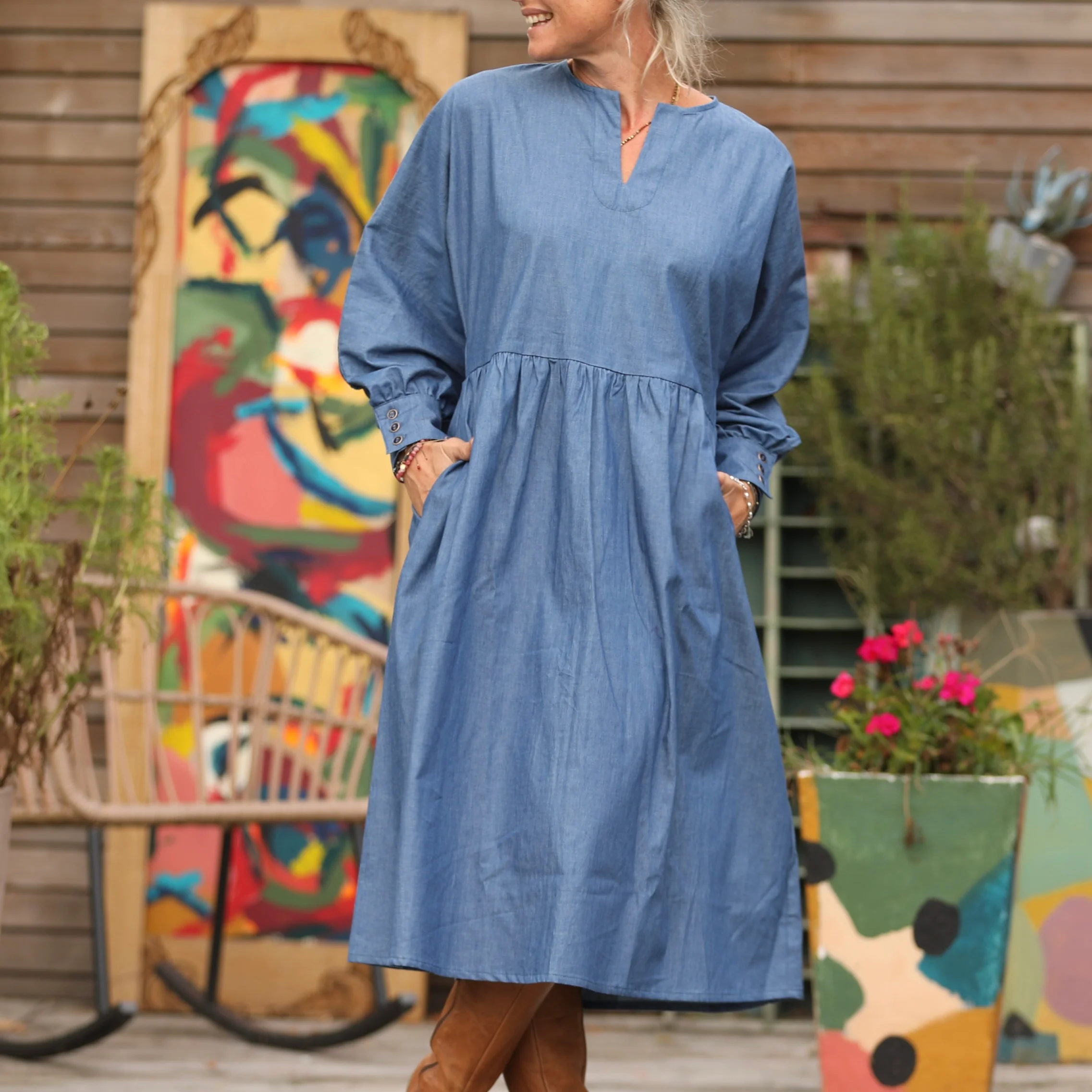 Robe Orlane - jean de coton bleu - Image 4
