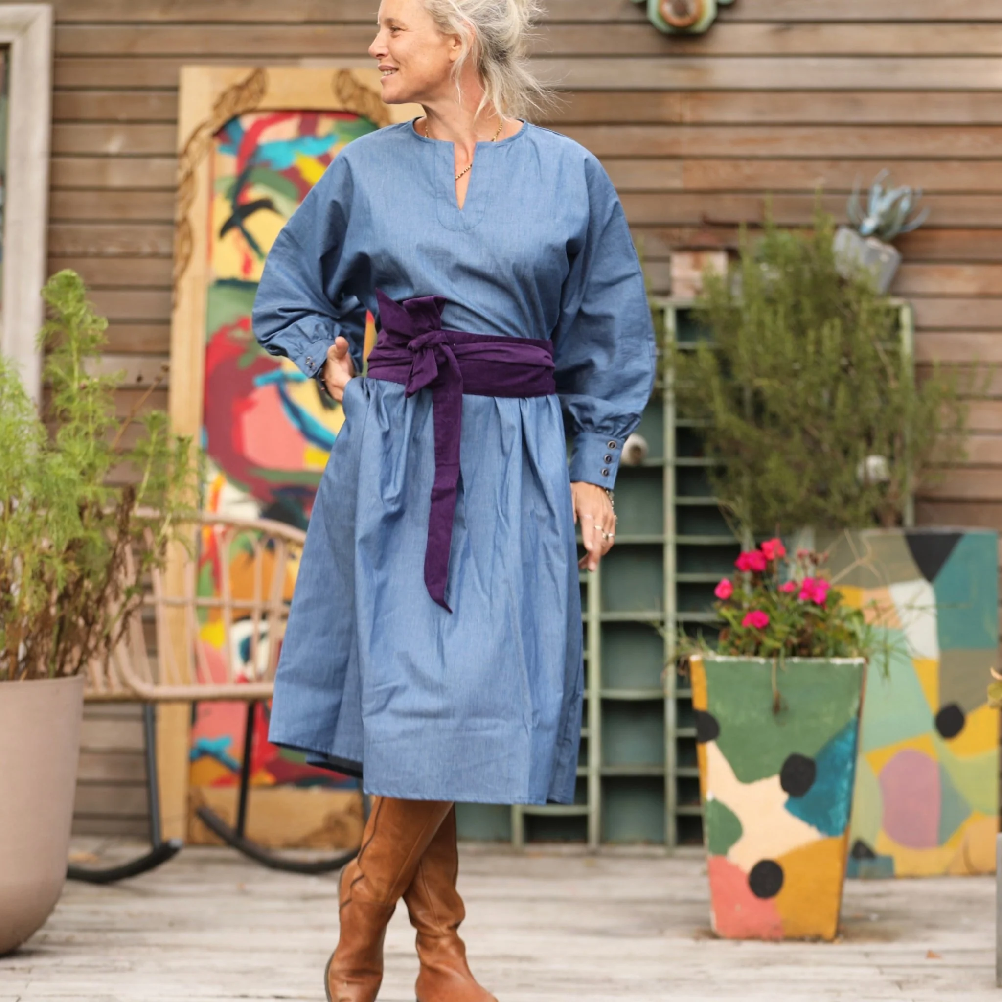 Robe Orlane - jean de coton bleu - Image 5
