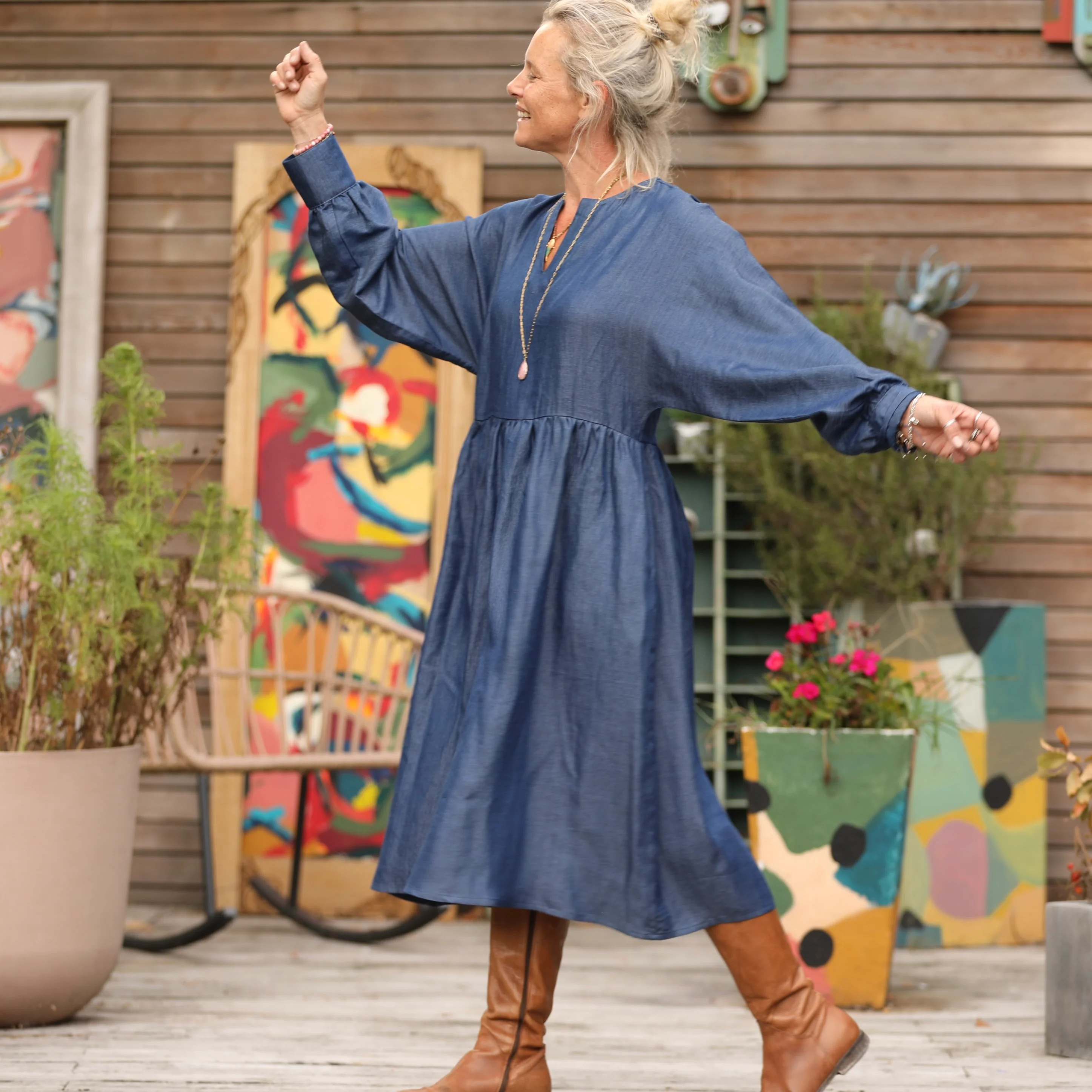Robe Orlane - lyocell denim bleu - Image 5