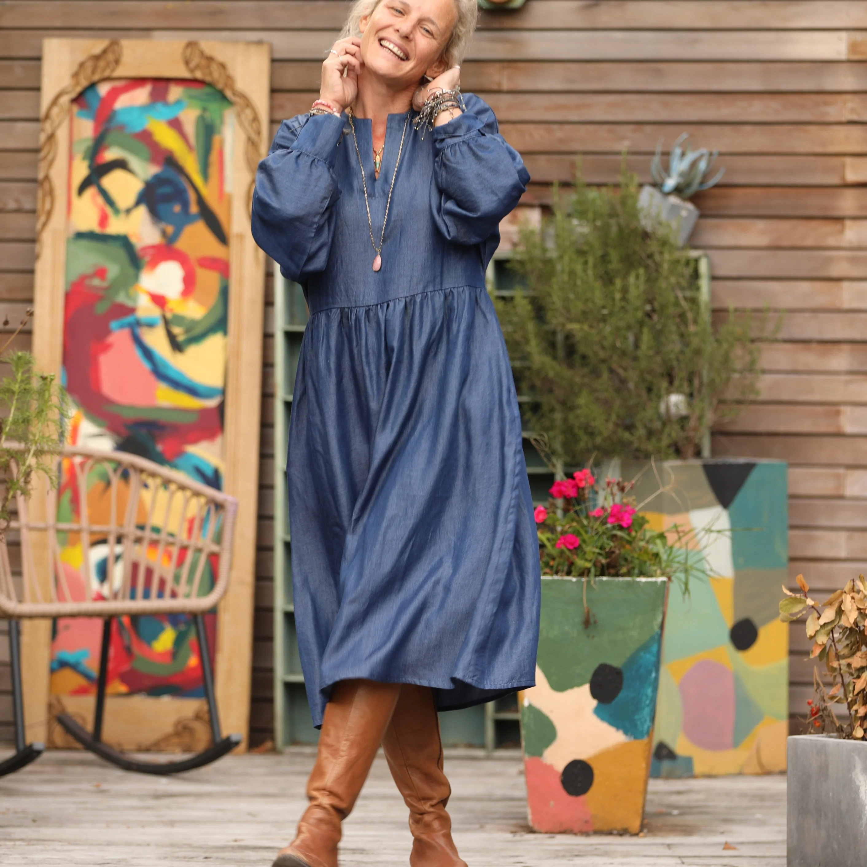 Robe Orlane - lyocell denim bleu - Image 7