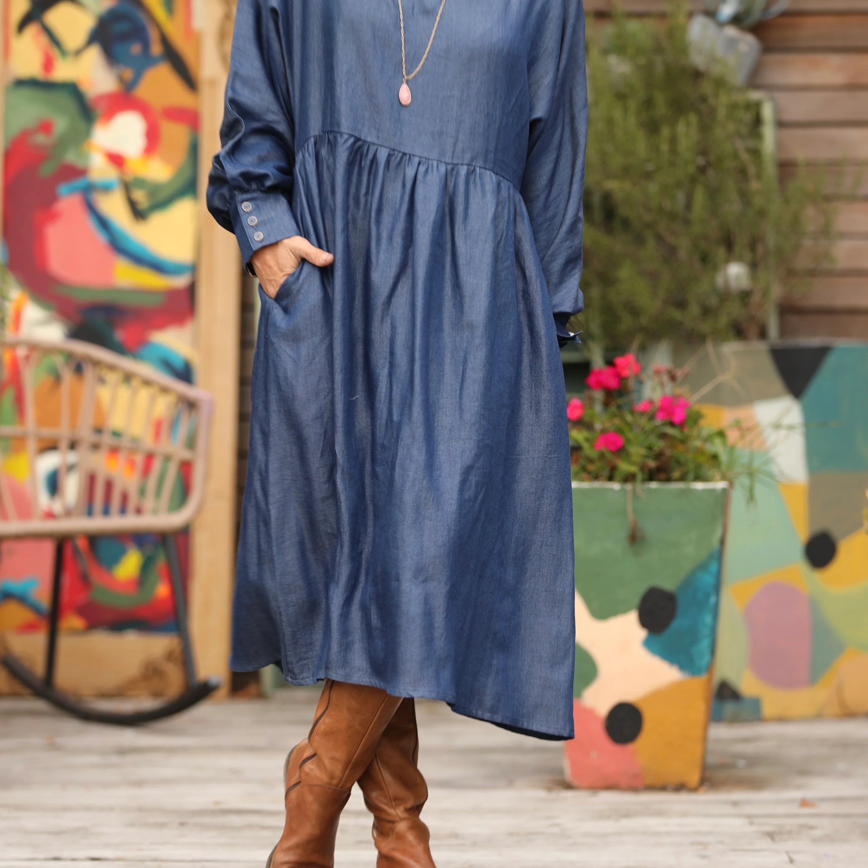 Robe Orlane - lyocell denim bleu - Image 9