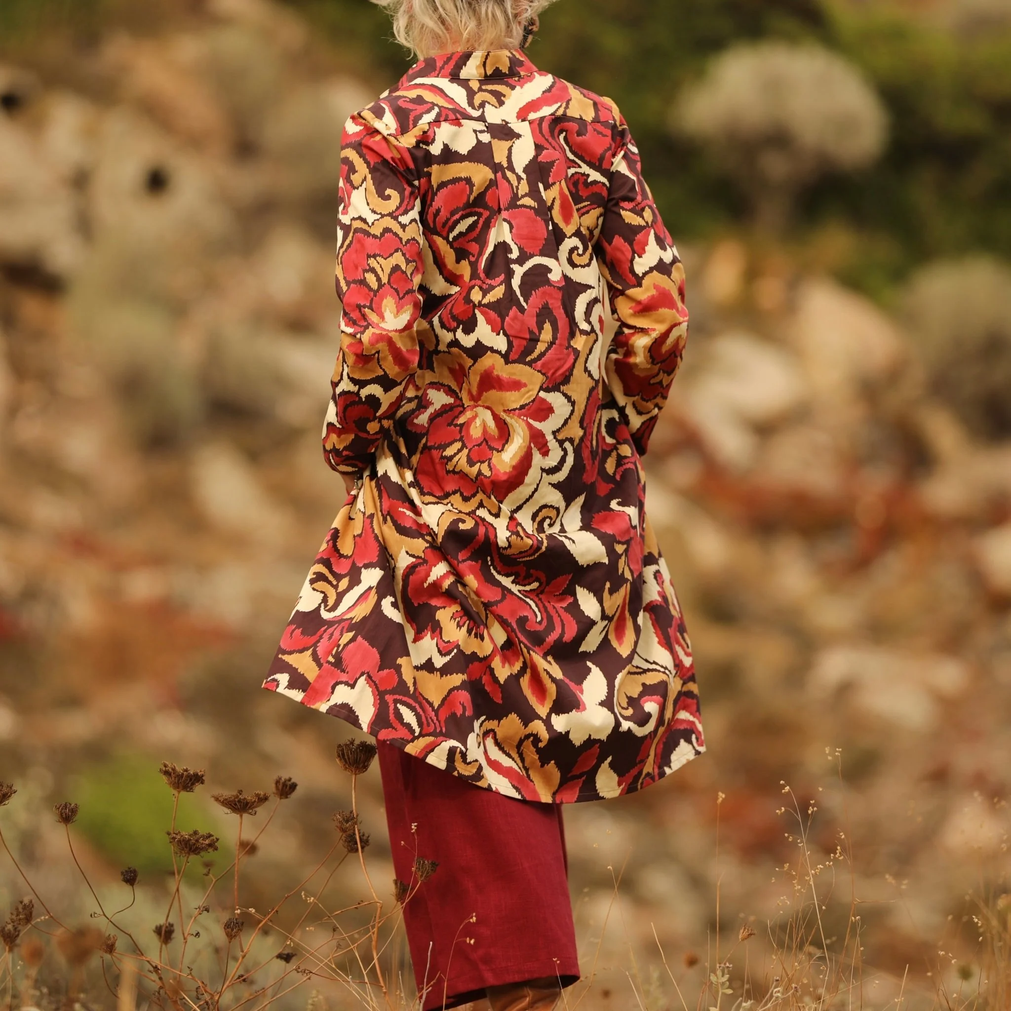 Robe Yuna -  satin de coton Éclat Grenat - Image 9