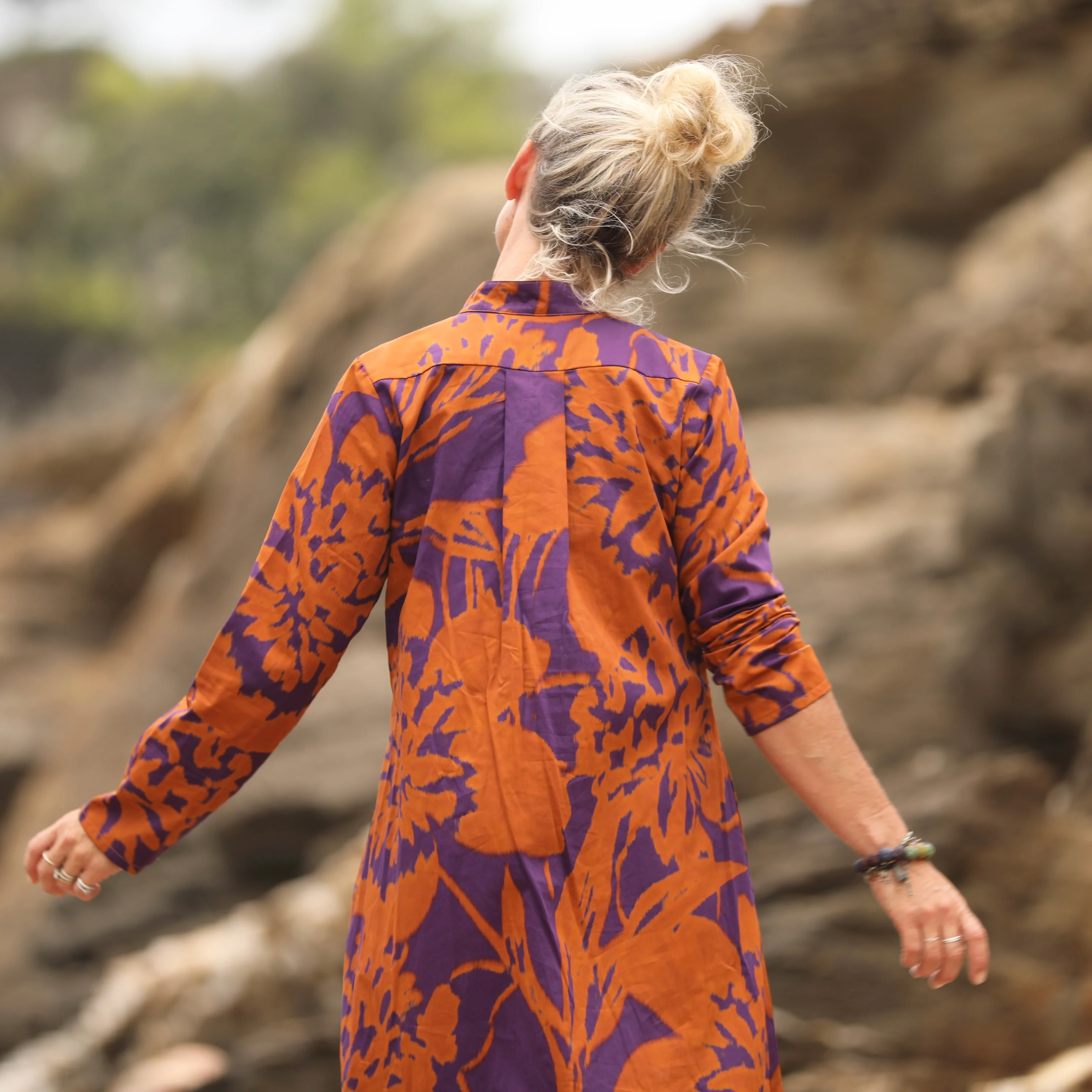 Robe Yuna -  satin de coton Prunelle d’Ambre - Image 3
