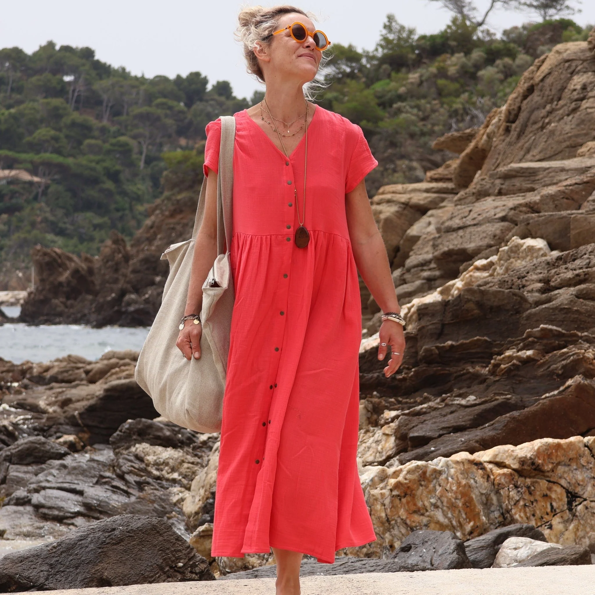 Sac Alfred en lin naturel - doublure en lin chamois - Image 14