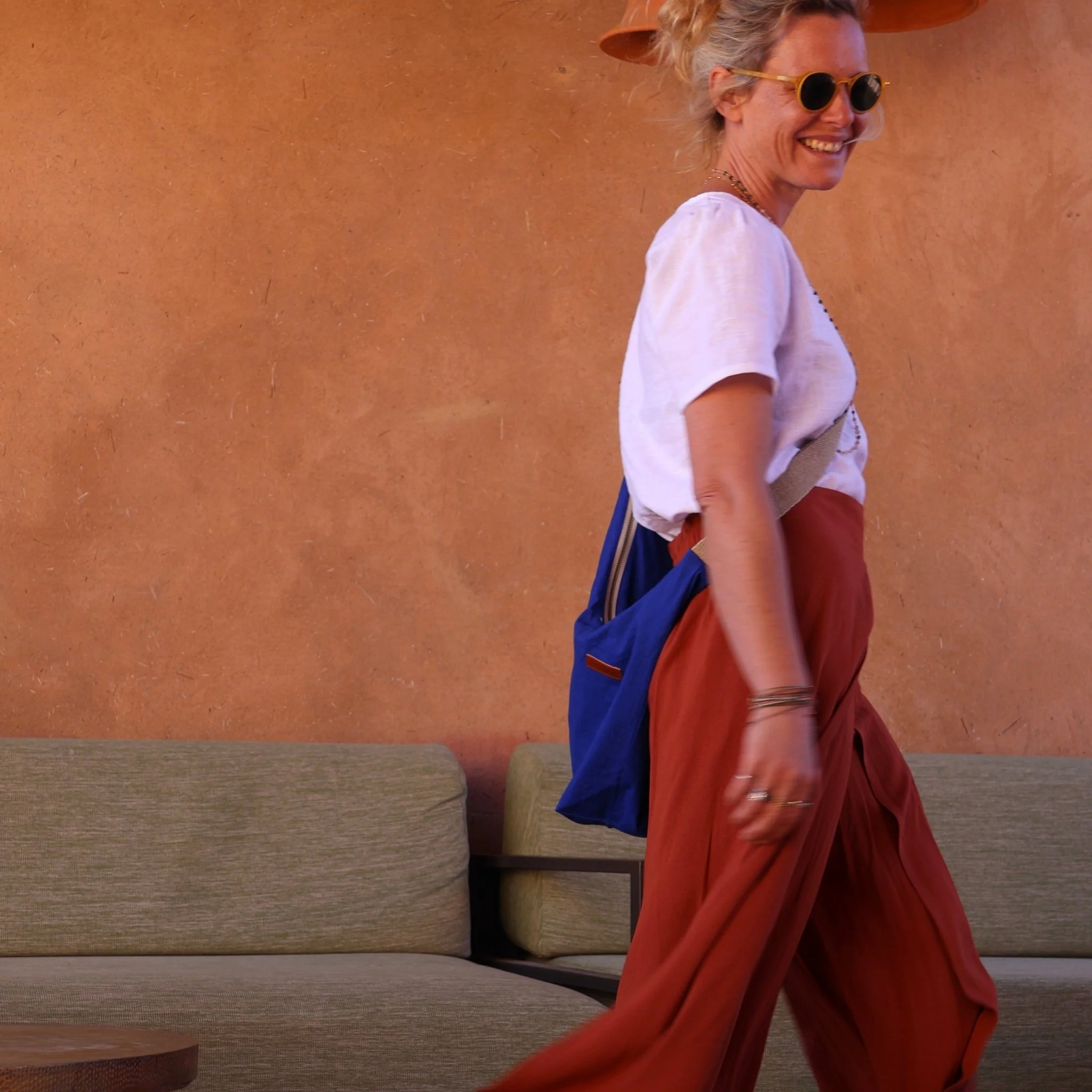 Sac Maud en lin bleu majorelle - Image 3