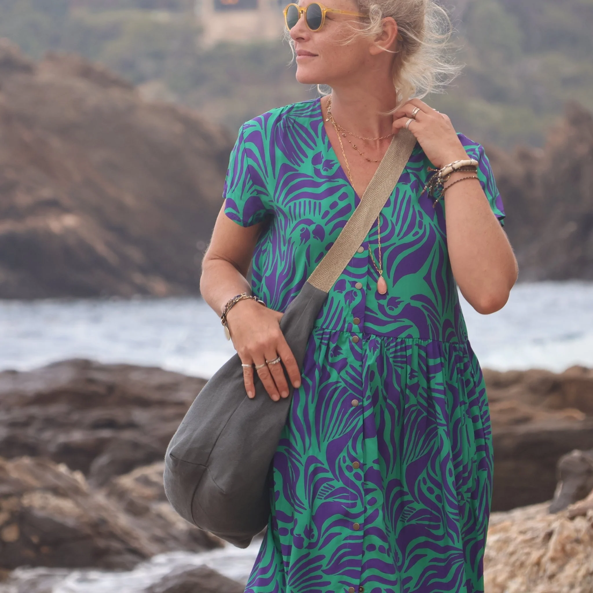 Sac Maud lin gris argent - Image 6