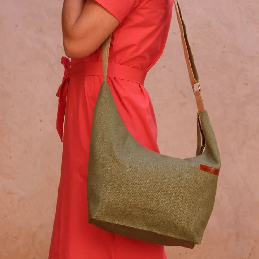 Sac Maud lin vert mousse