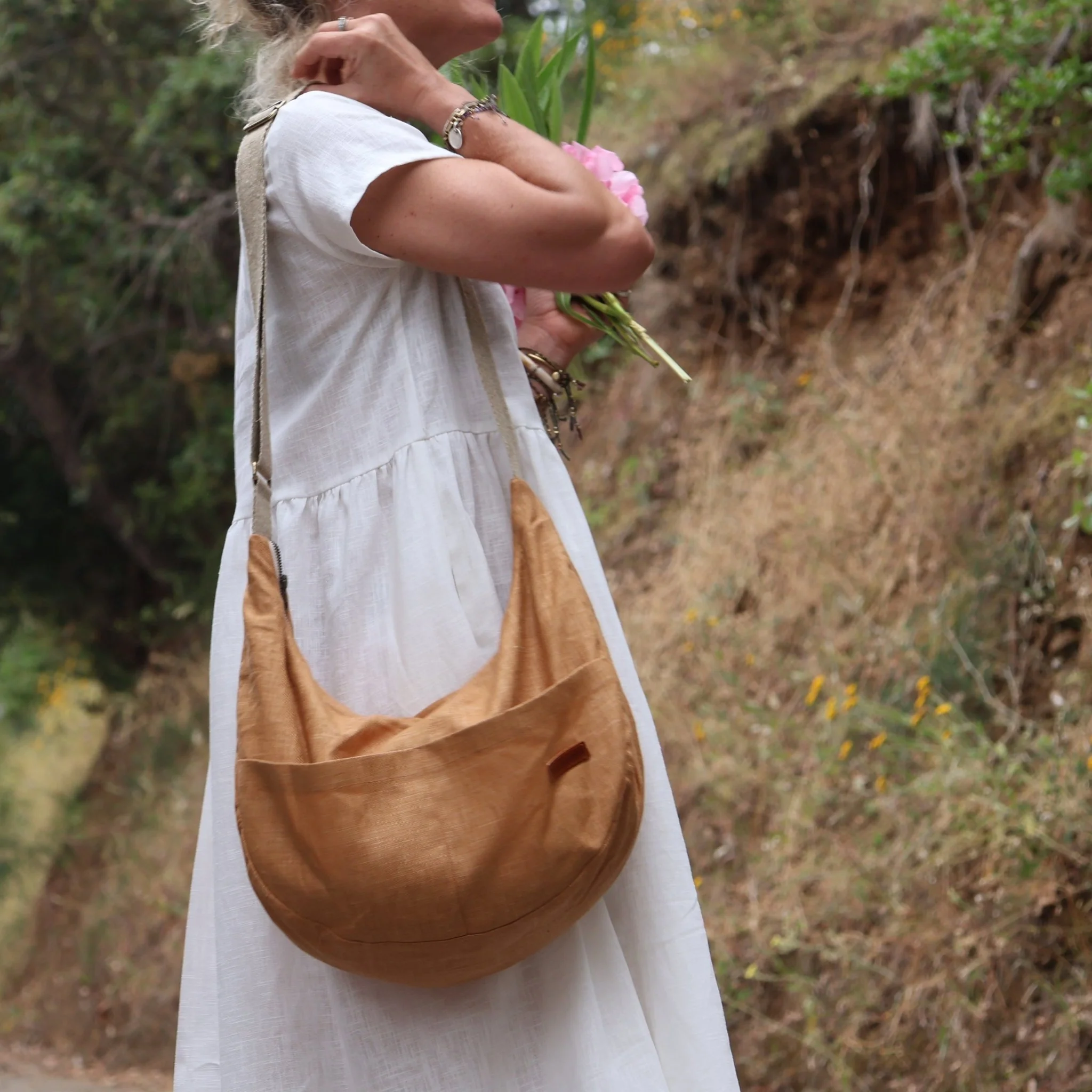 Sac Pia en lin chamois - Image 2