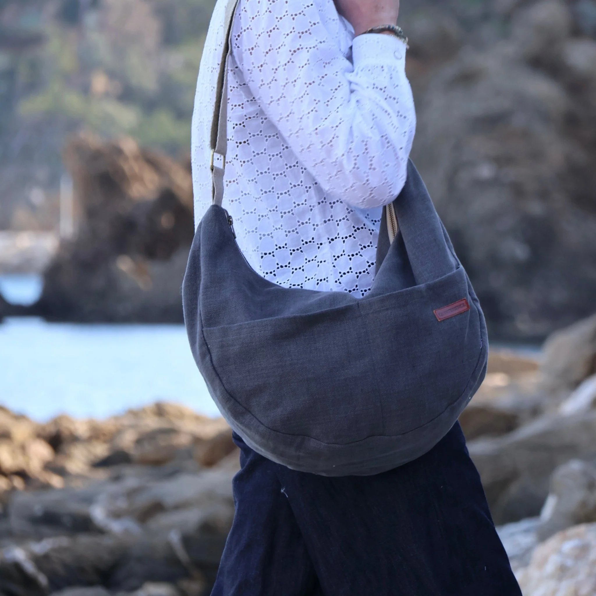 Sac Pia en lin gris anthracite - Image 8