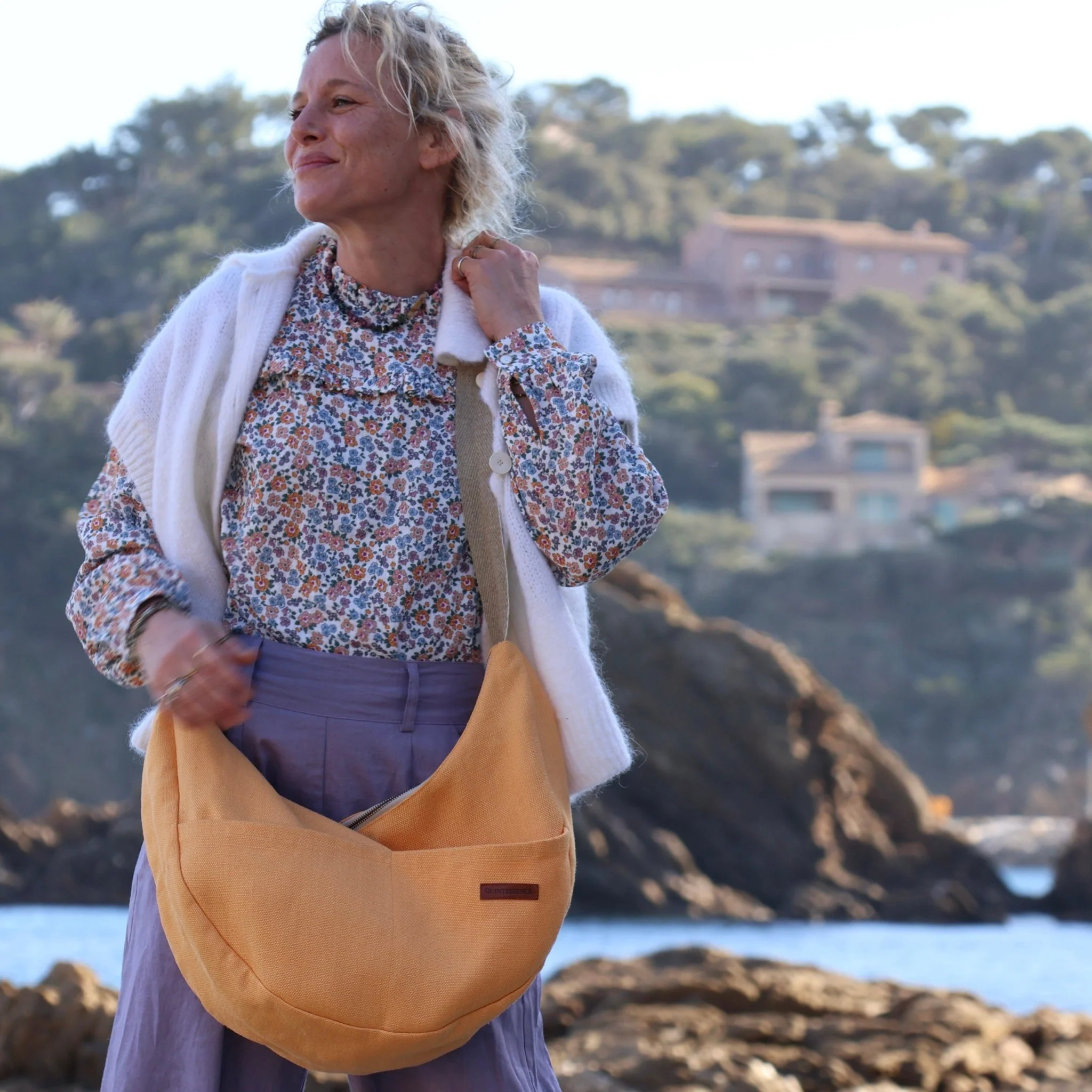 Sac Pia en lin orangé - Image 3