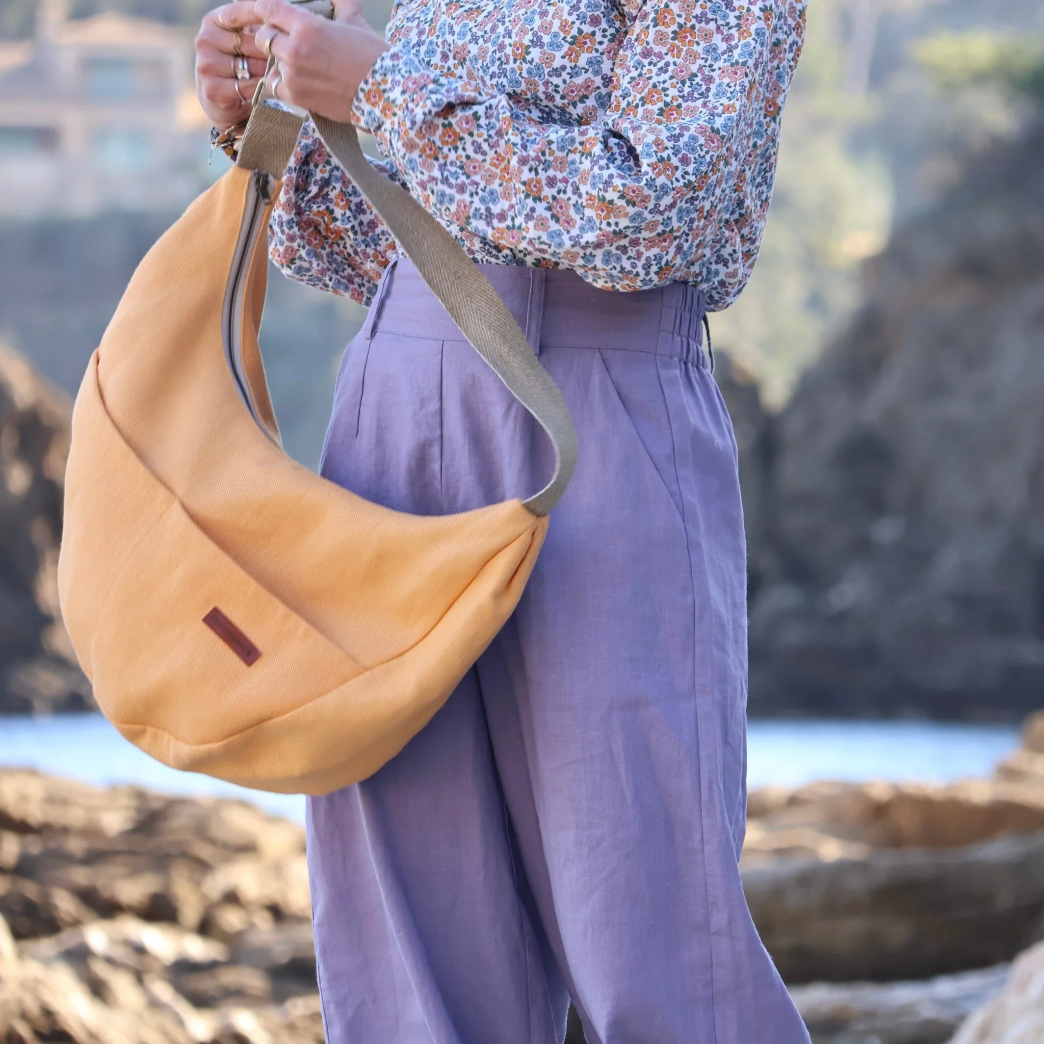 Sac Pia en lin orangé - Image 7