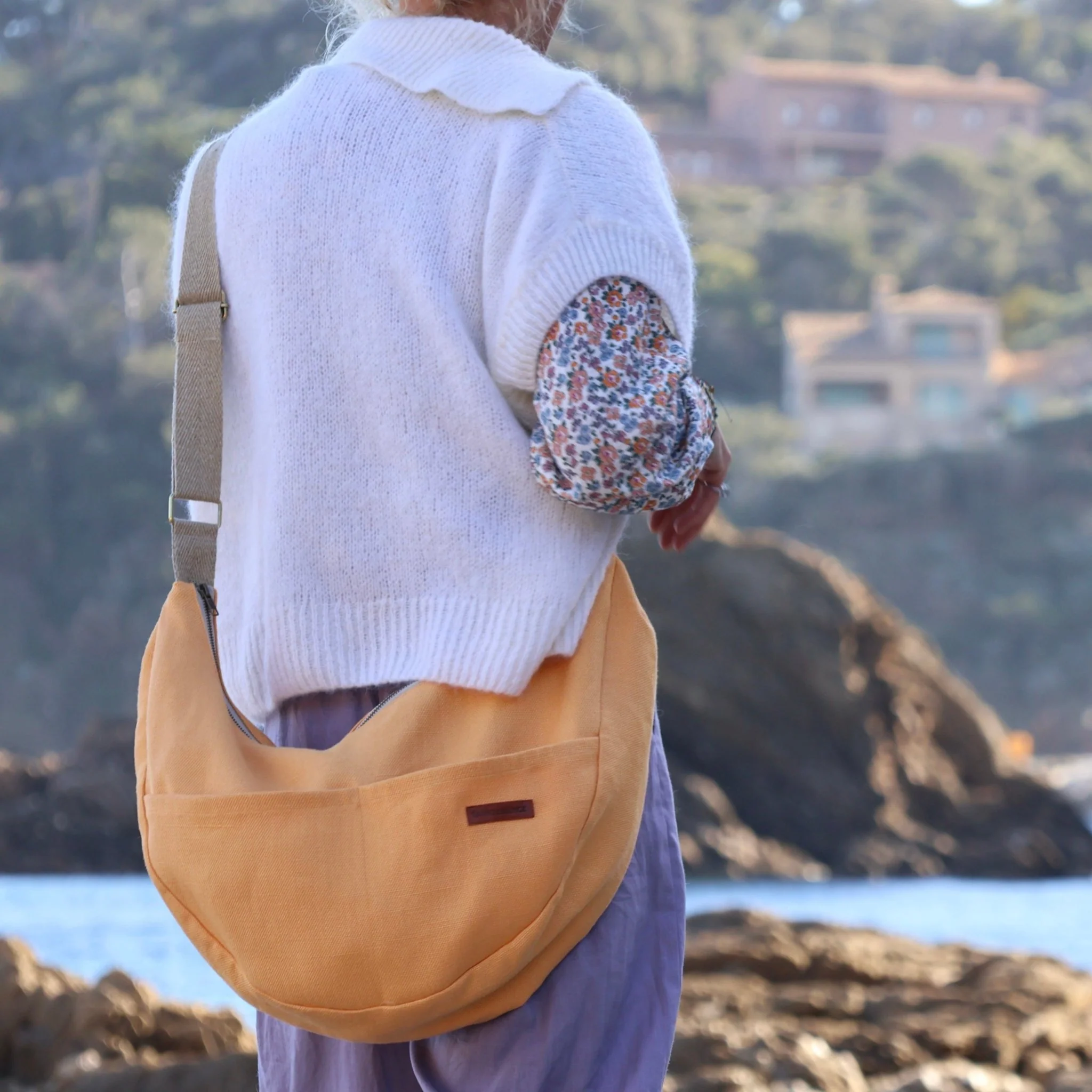 Sac Pia en lin orangé - Image 8