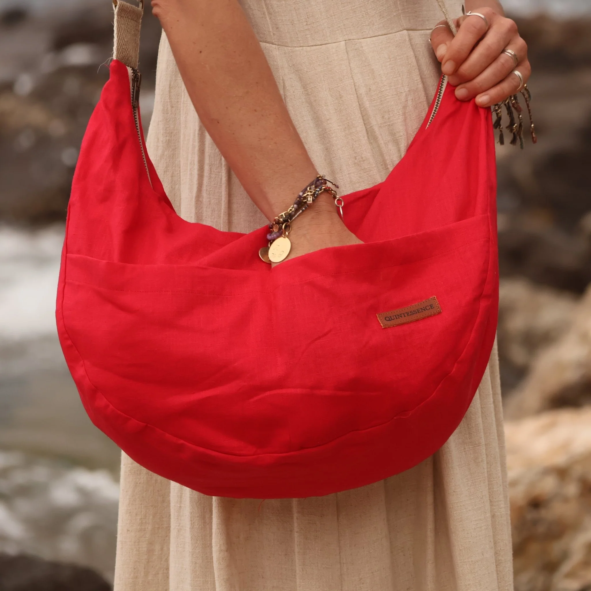 Sac Pia en lin rouge