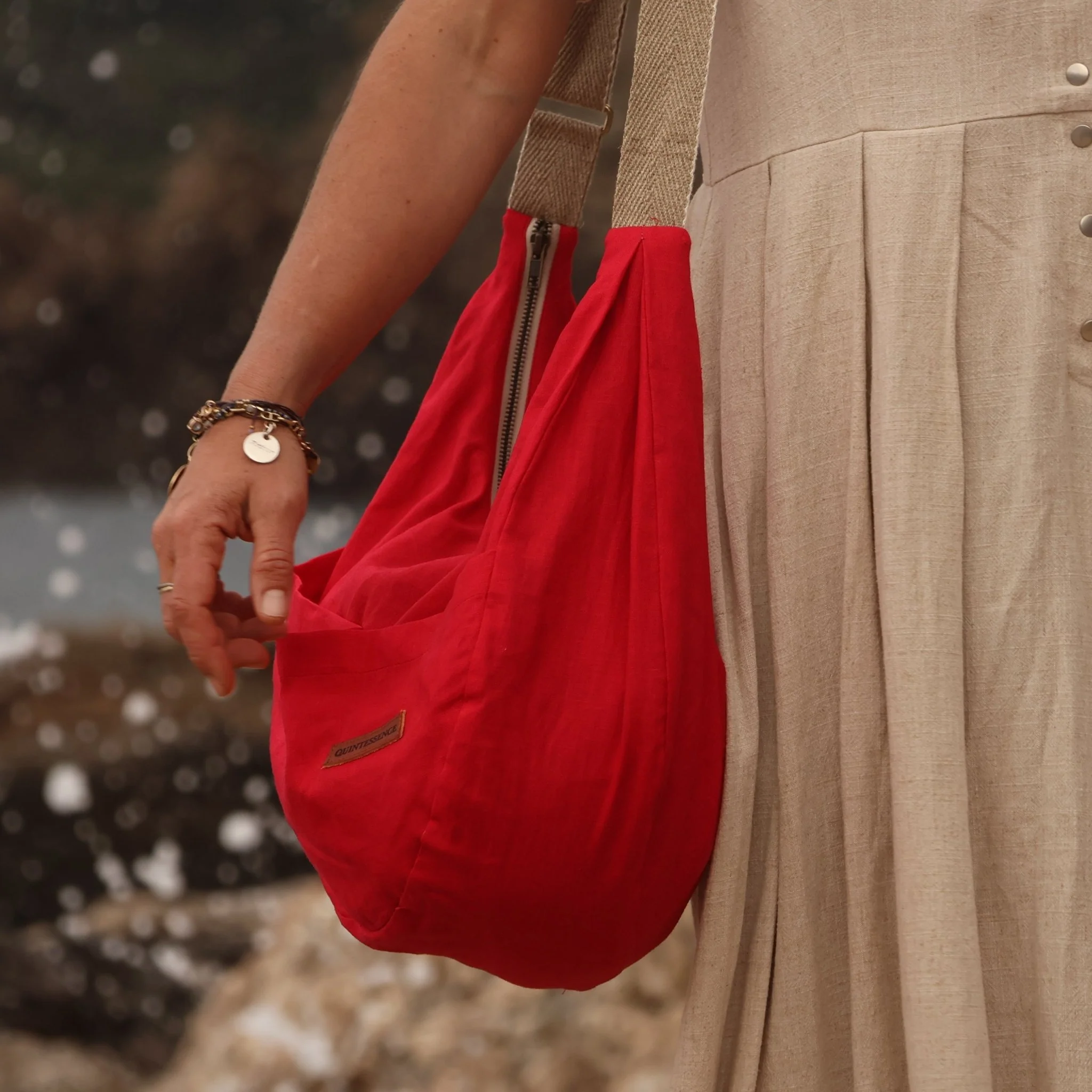 Sac Pia en lin rouge - Image 4