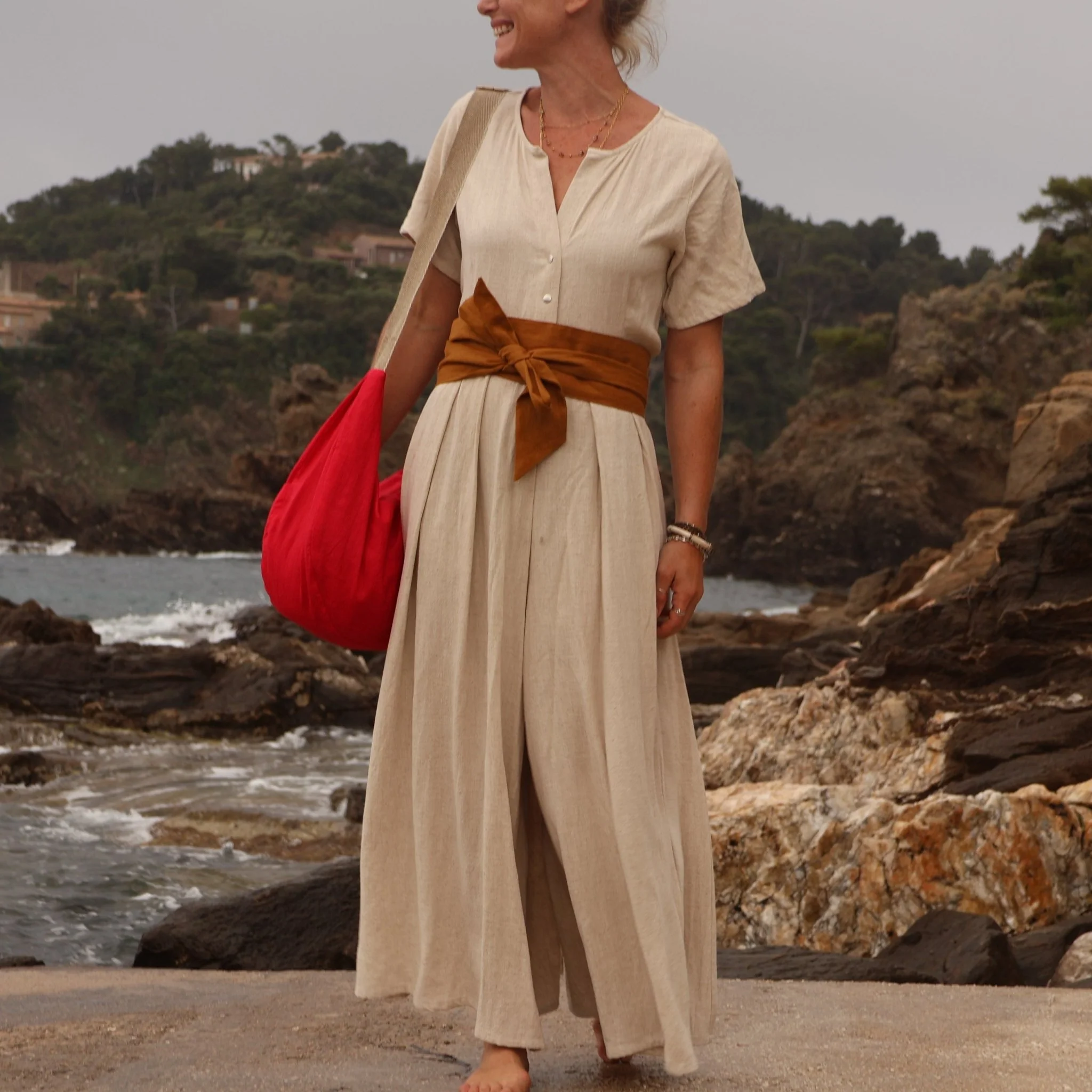 Sac Pia en lin rouge - Image 7