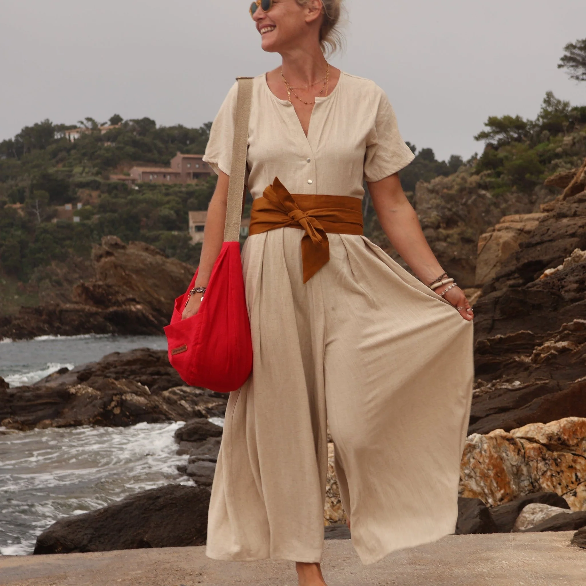 Sac Pia en lin rouge - Image 8