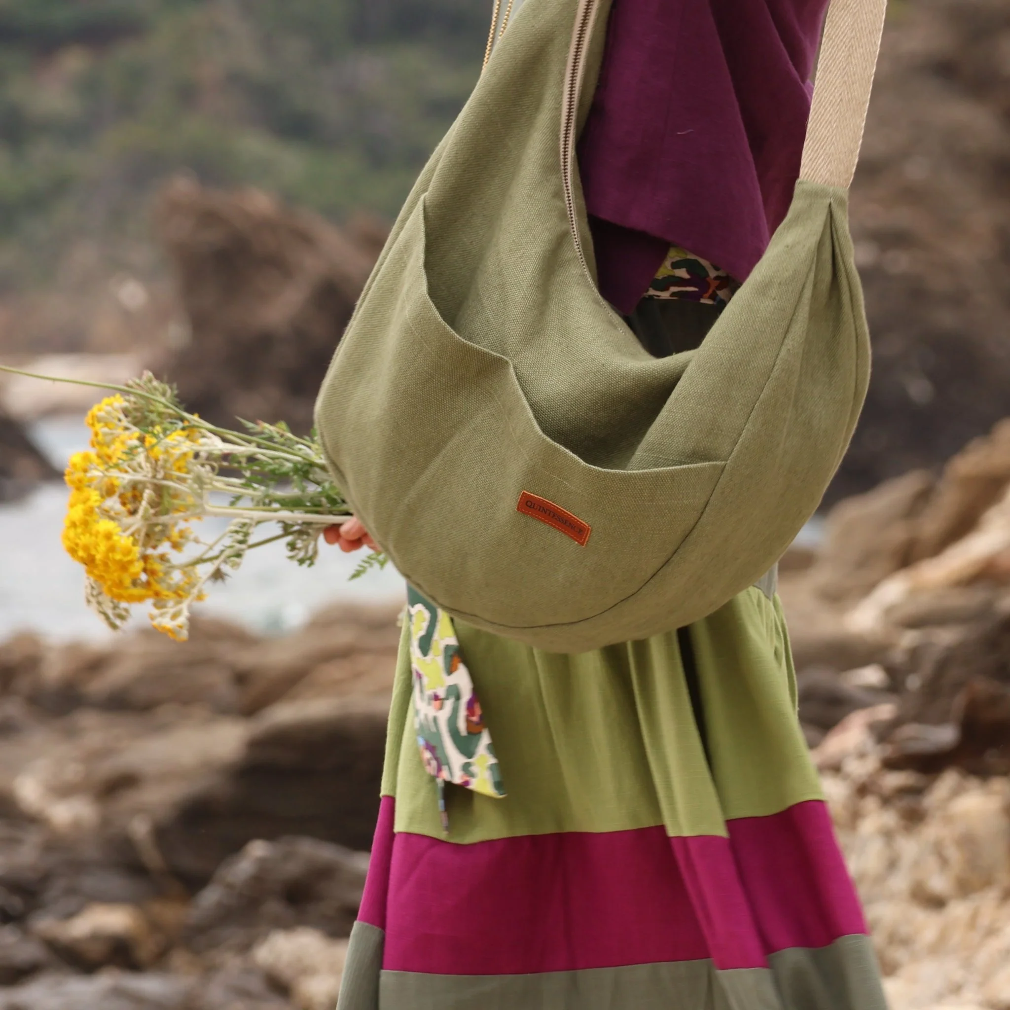 Sac Pia en lin vert mousse