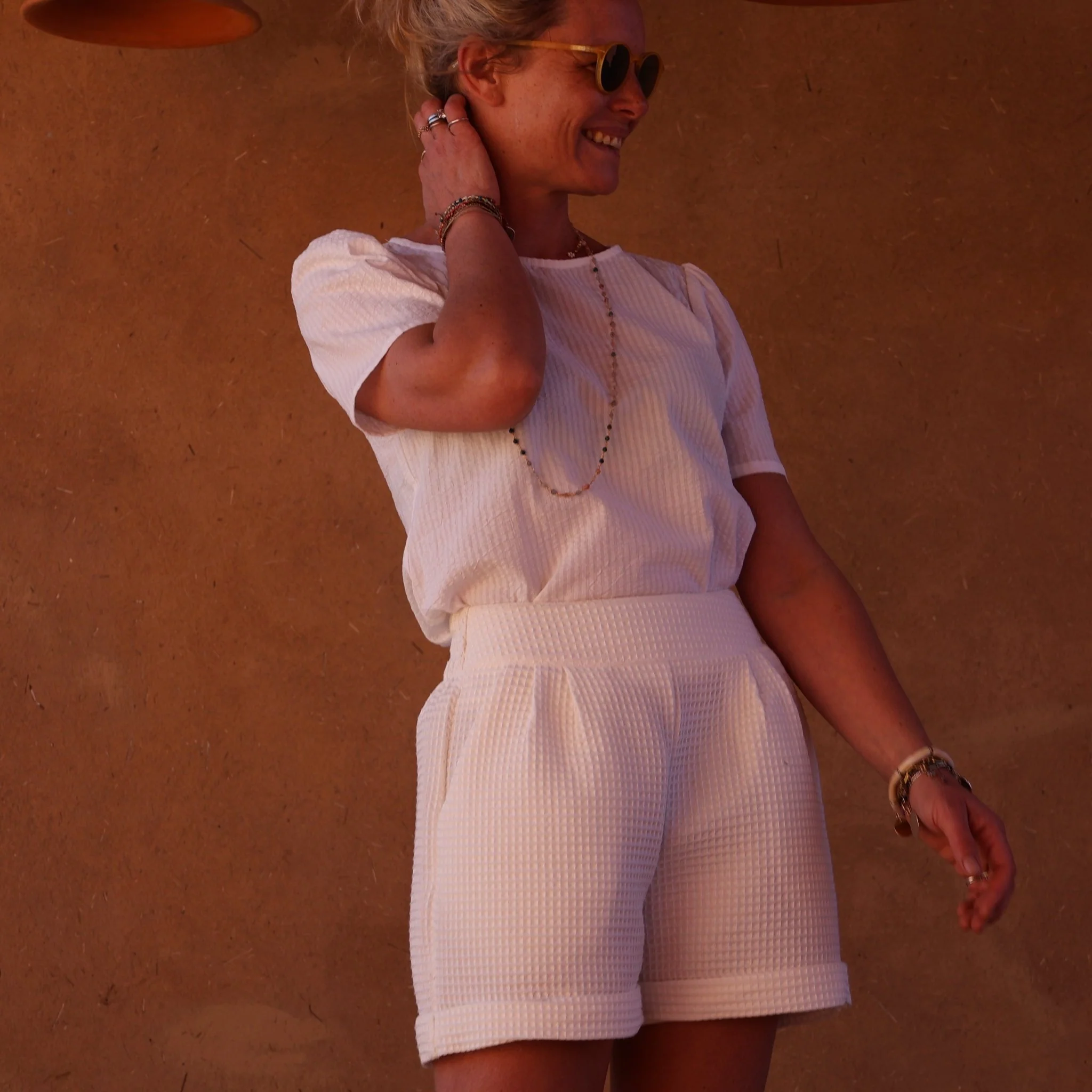 Short Laurie - nid d'abeille blanc - Image 4