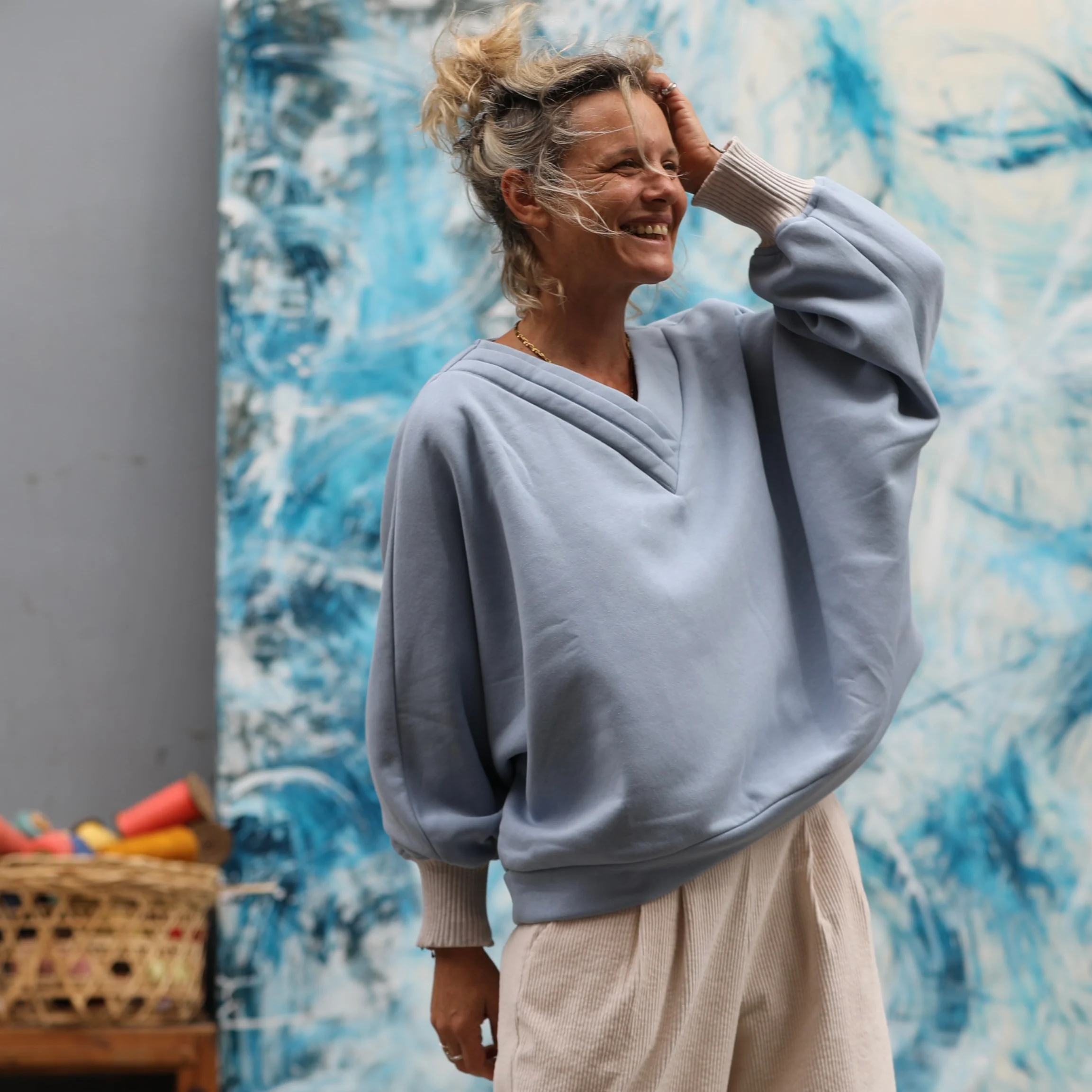 Sweat Ferdinand - bleu céleste - version courte - Image 3