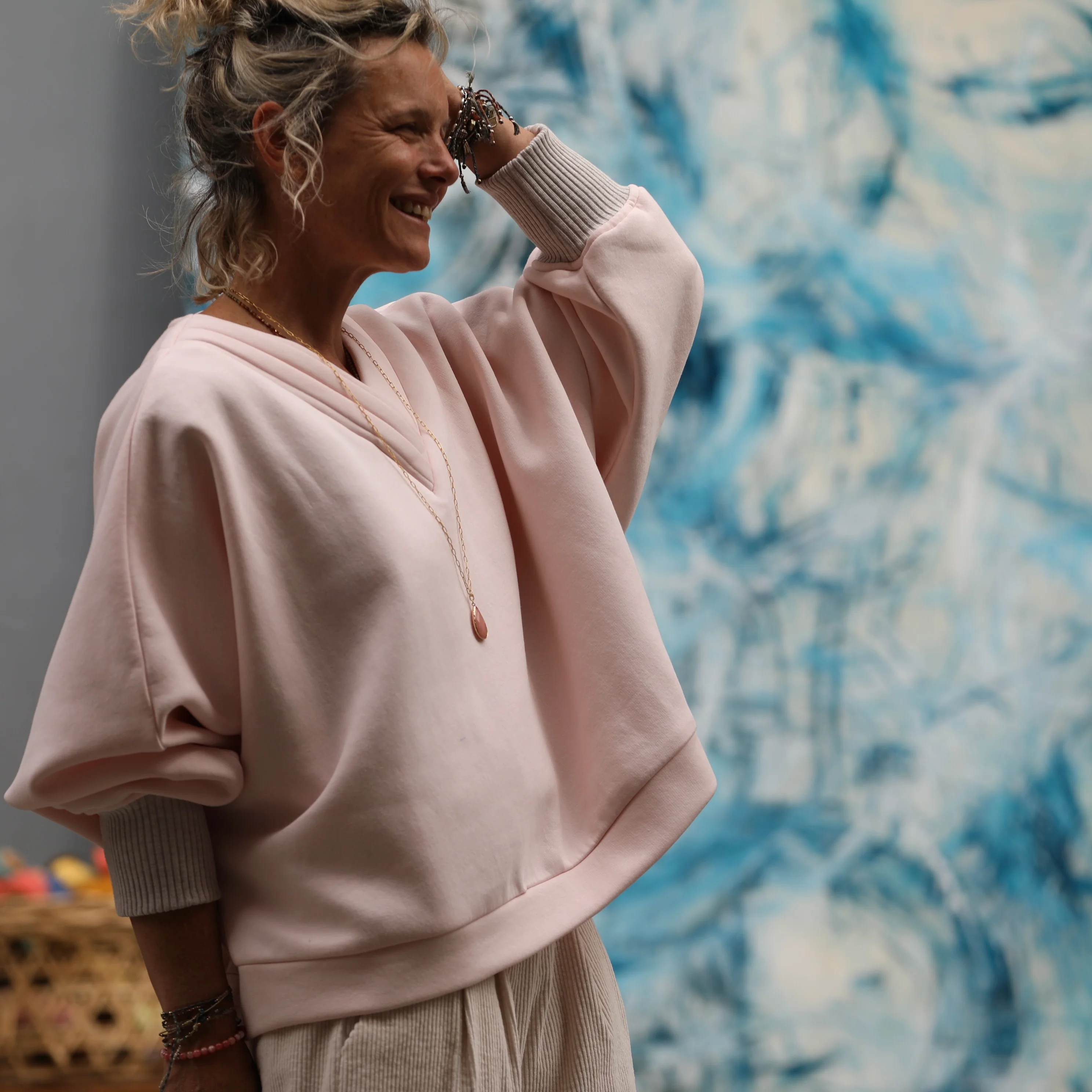 Sweat Ferdinand - rose dragée - version courte - Image 4