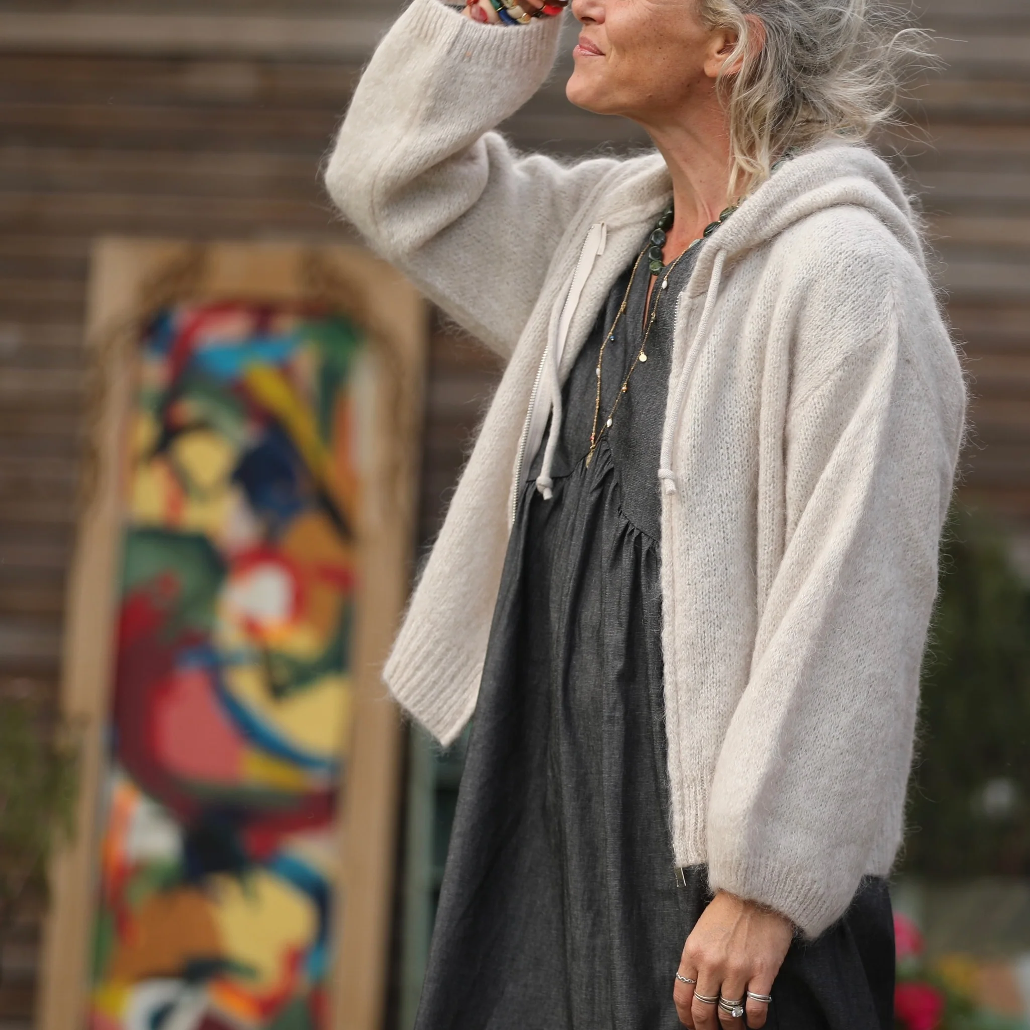Gilet capuche Tulia - Ficelle - Image 6