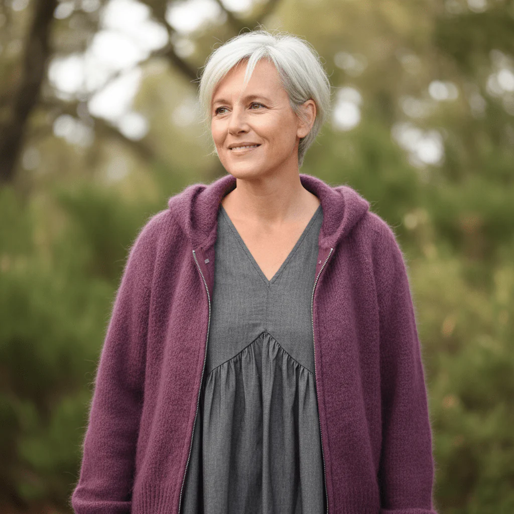 Gilet capuche Tulia - Prune