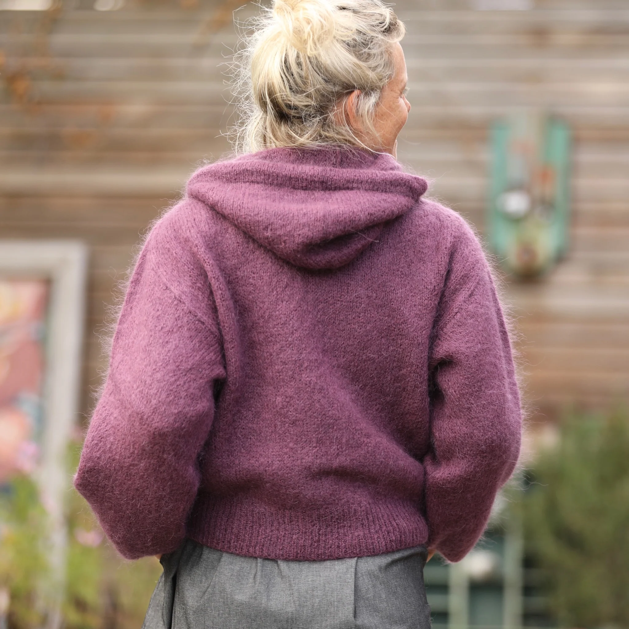 Gilet capuche Tulia - Prune - Image 5