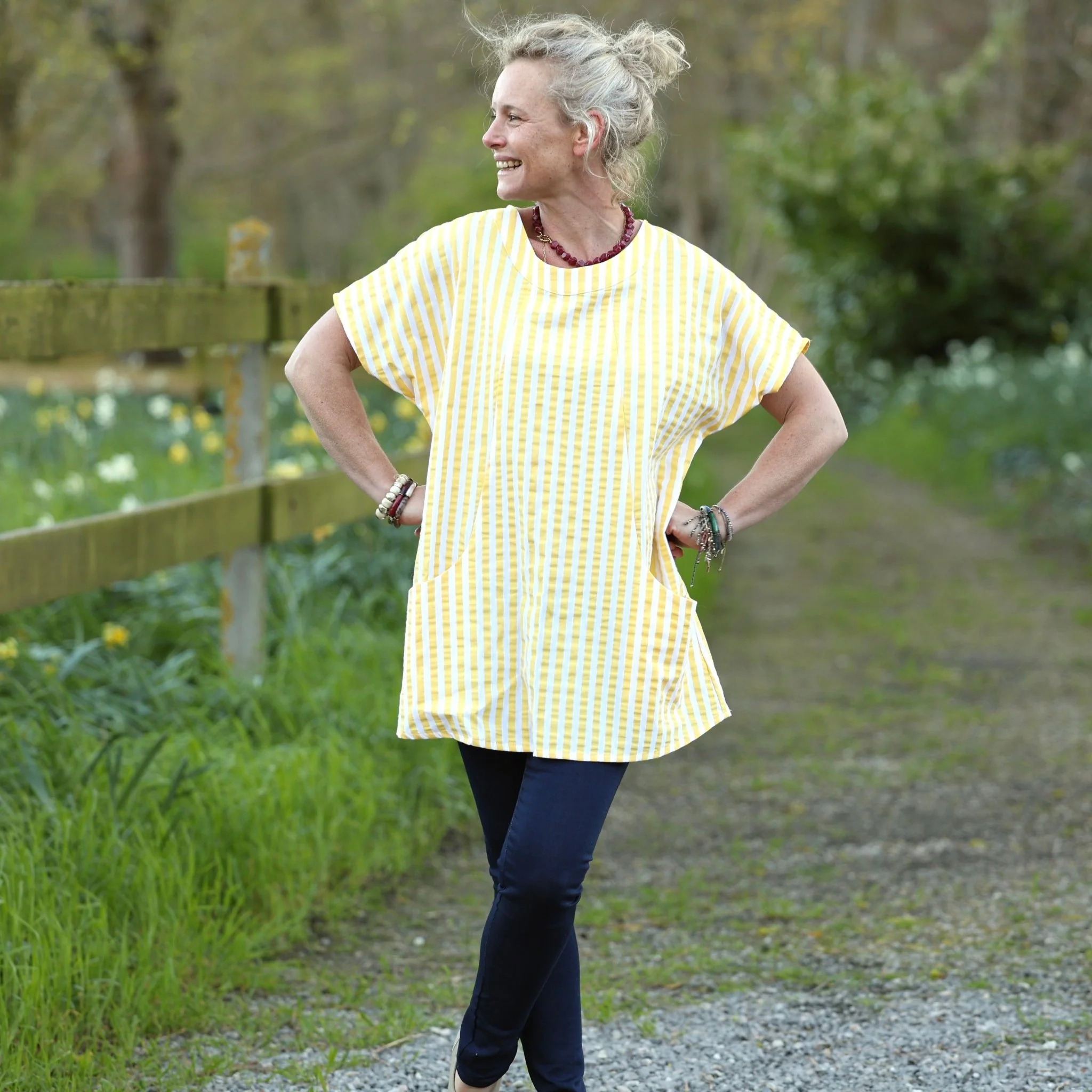 Tunique Elise - Coton rayures citron - Image 4
