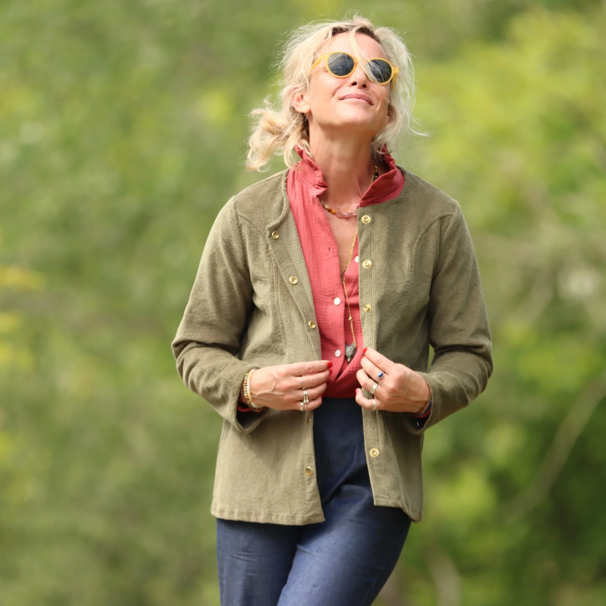 Veste Annie - Velours côtelé kaki - Image 6