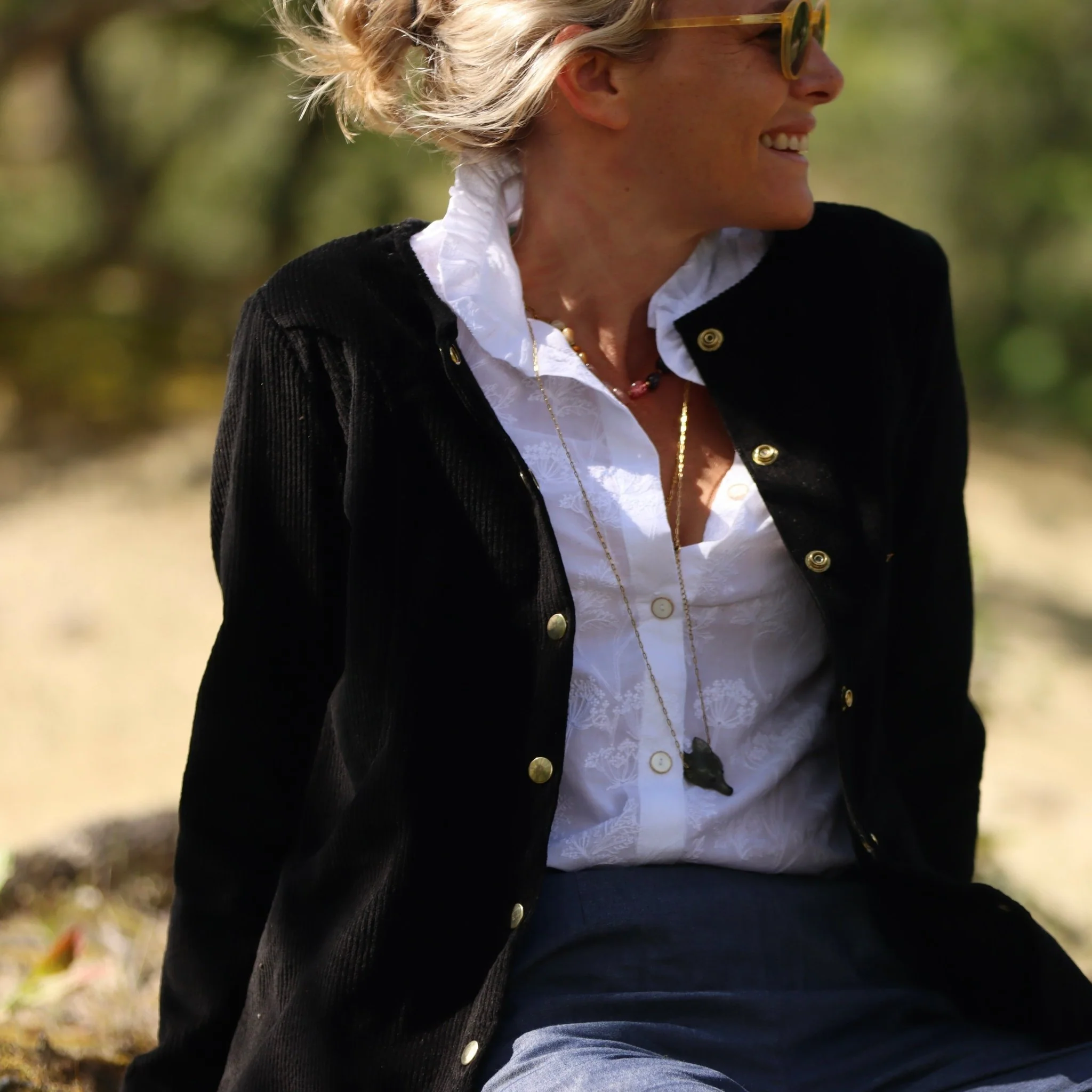 Veste Annie - Velours côtelé noir - Image 4
