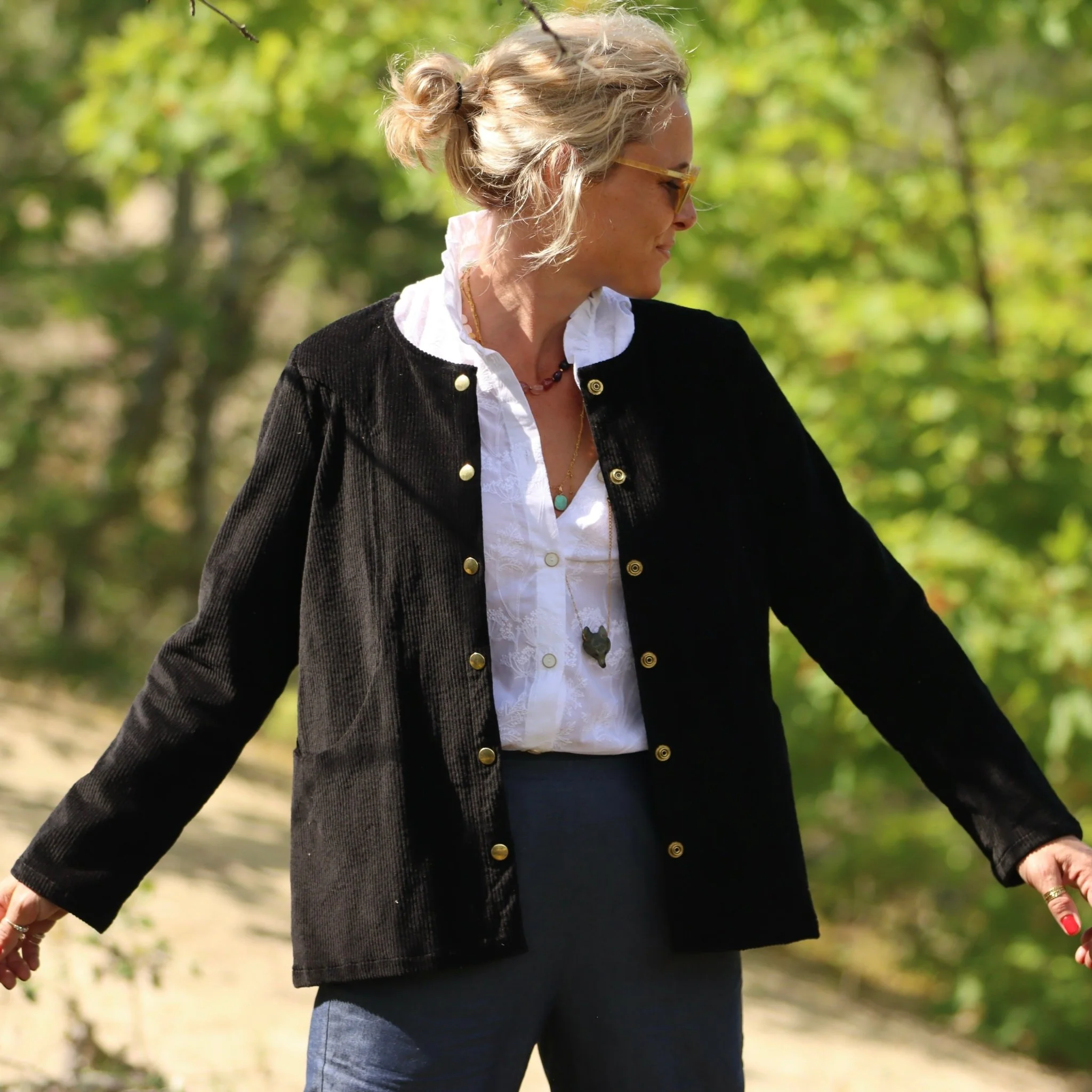 Veste Annie - Velours côtelé noir - Image 6