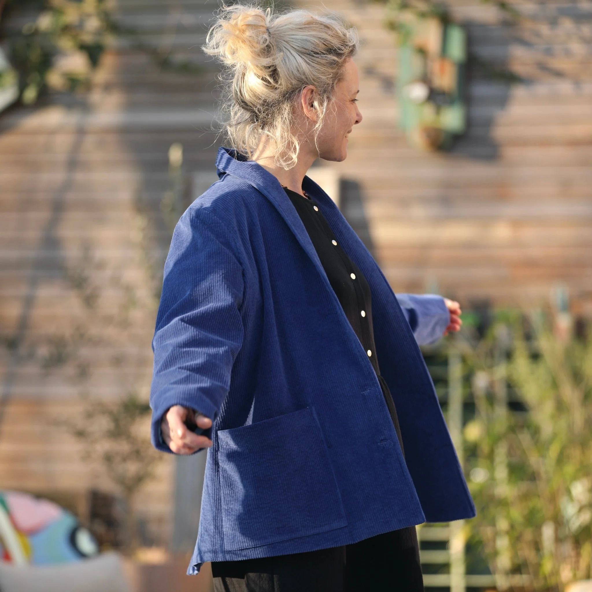 Veste Faustine - velours côtelé bleu doux