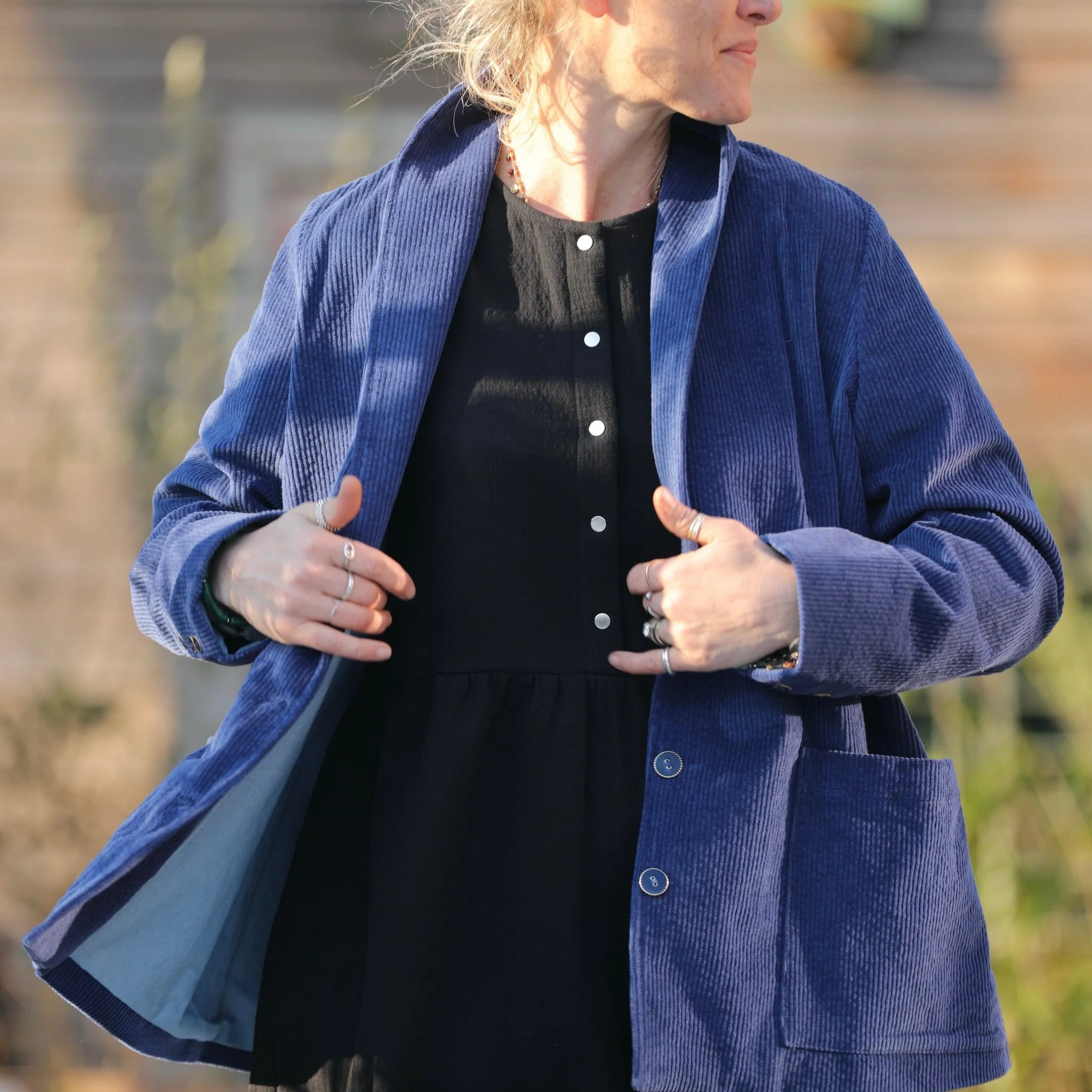 Veste Faustine - velours côtelé bleu doux - Image 4