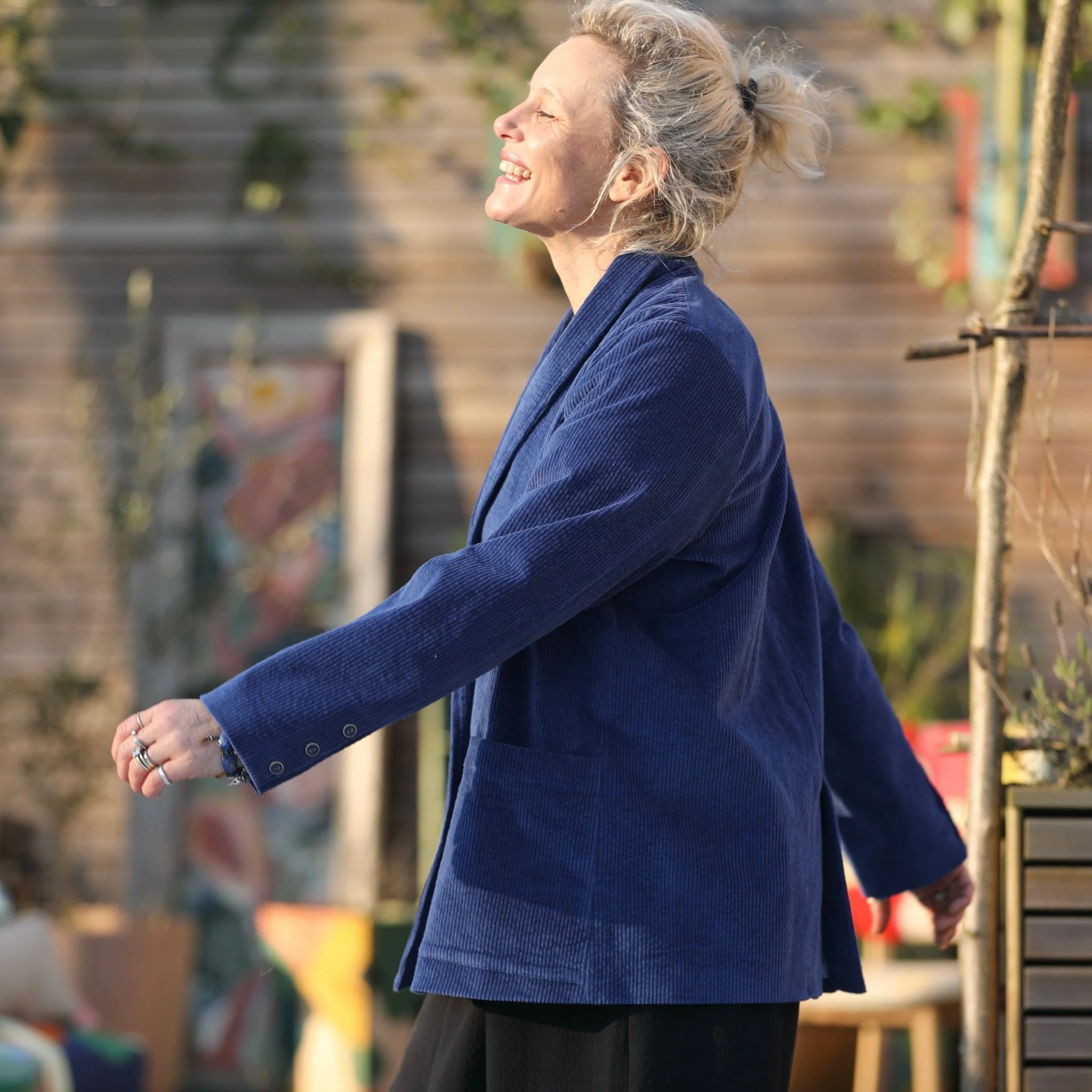 Veste Faustine - velours côtelé bleu doux - Image 8